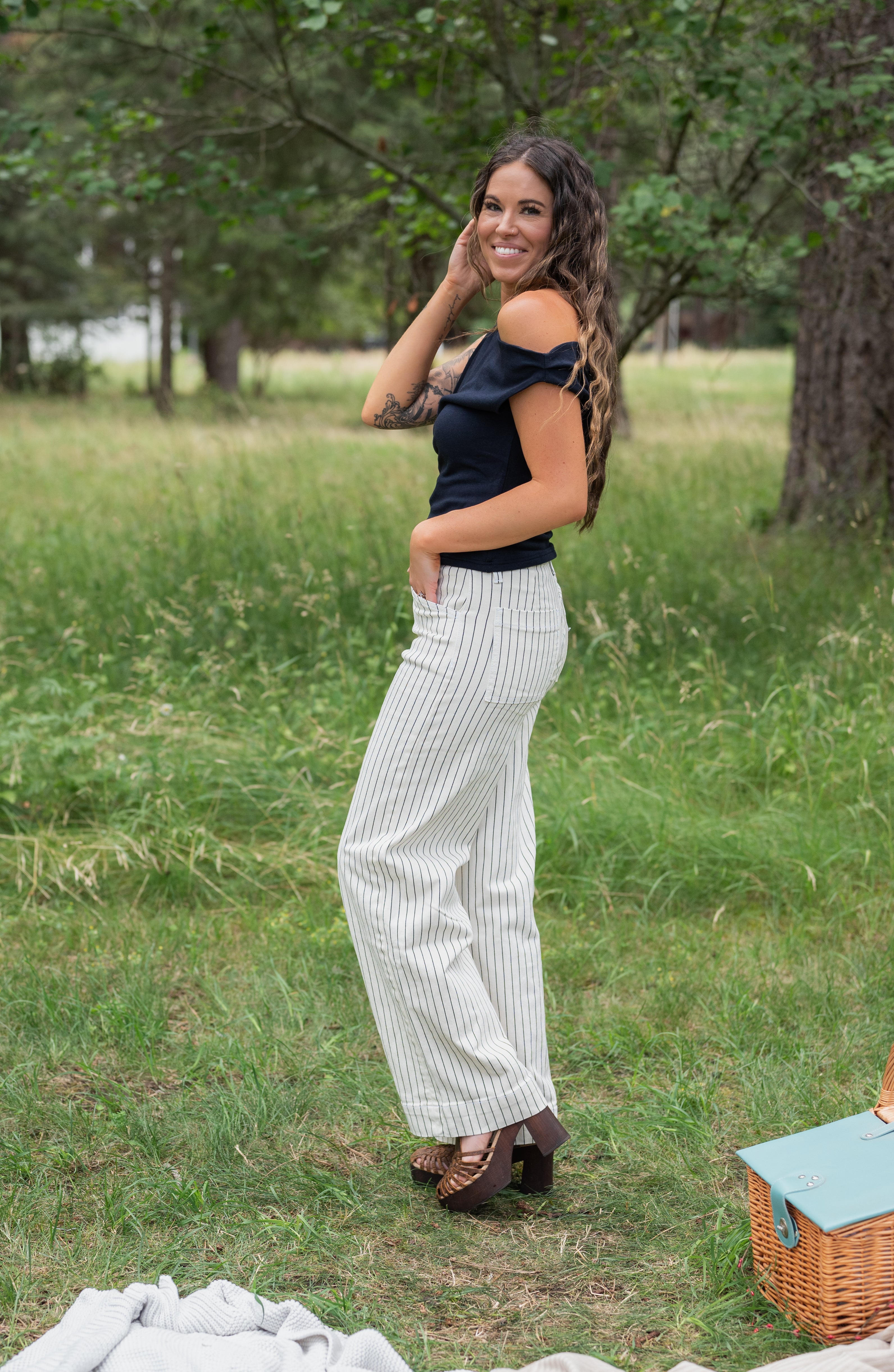 CHICO HW STRIPE WIDE LEG