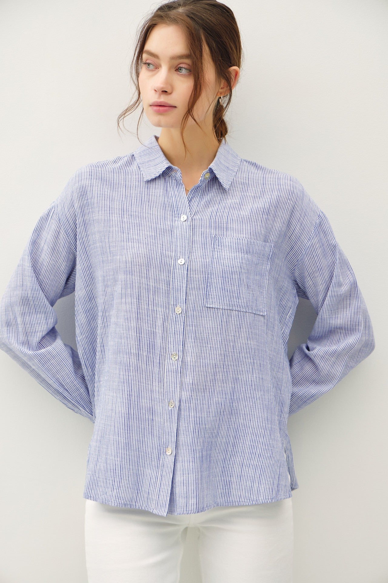 LIN STRIPE SHIRT