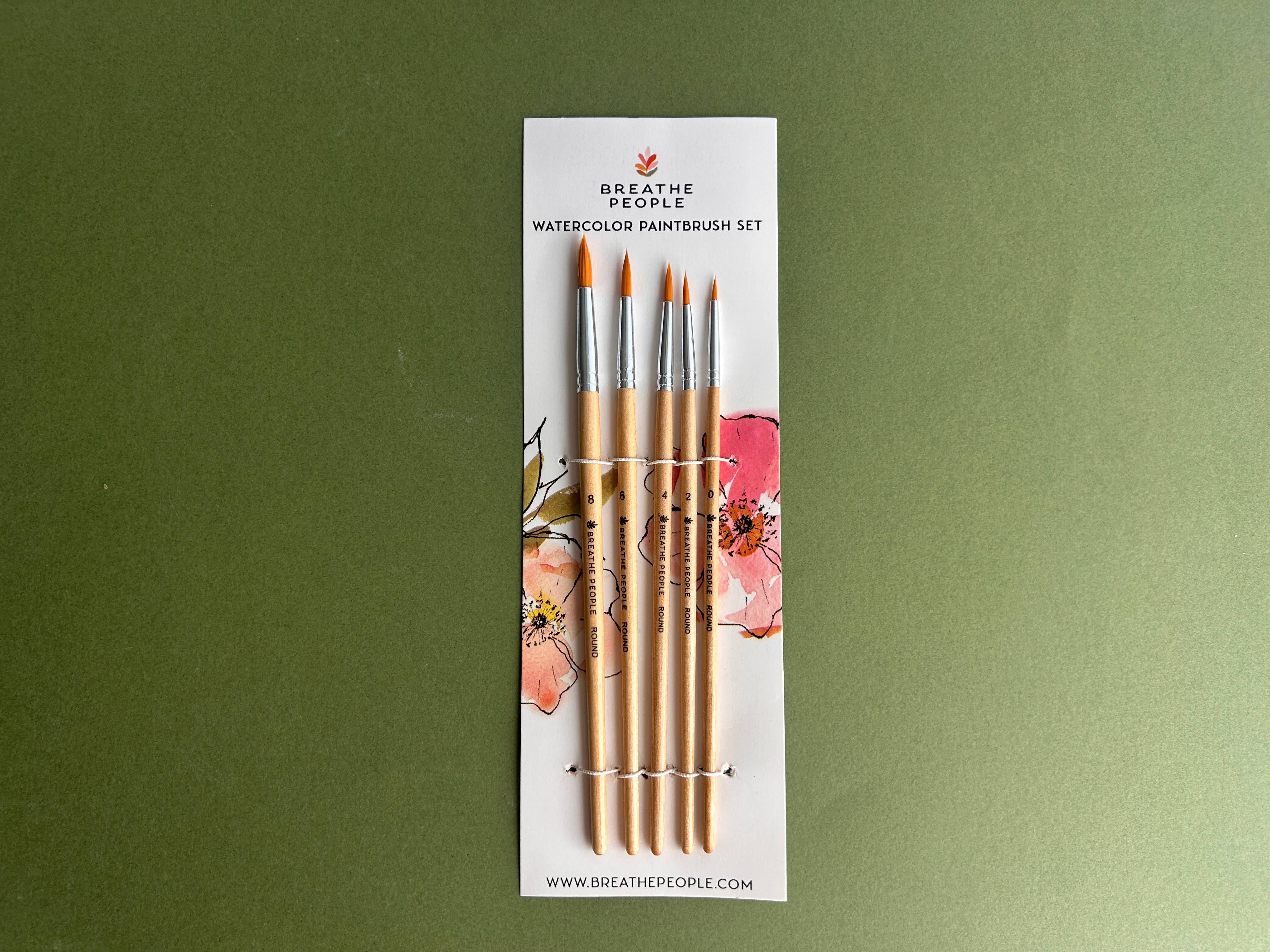 5-Piece Round Watercolor Brush Set