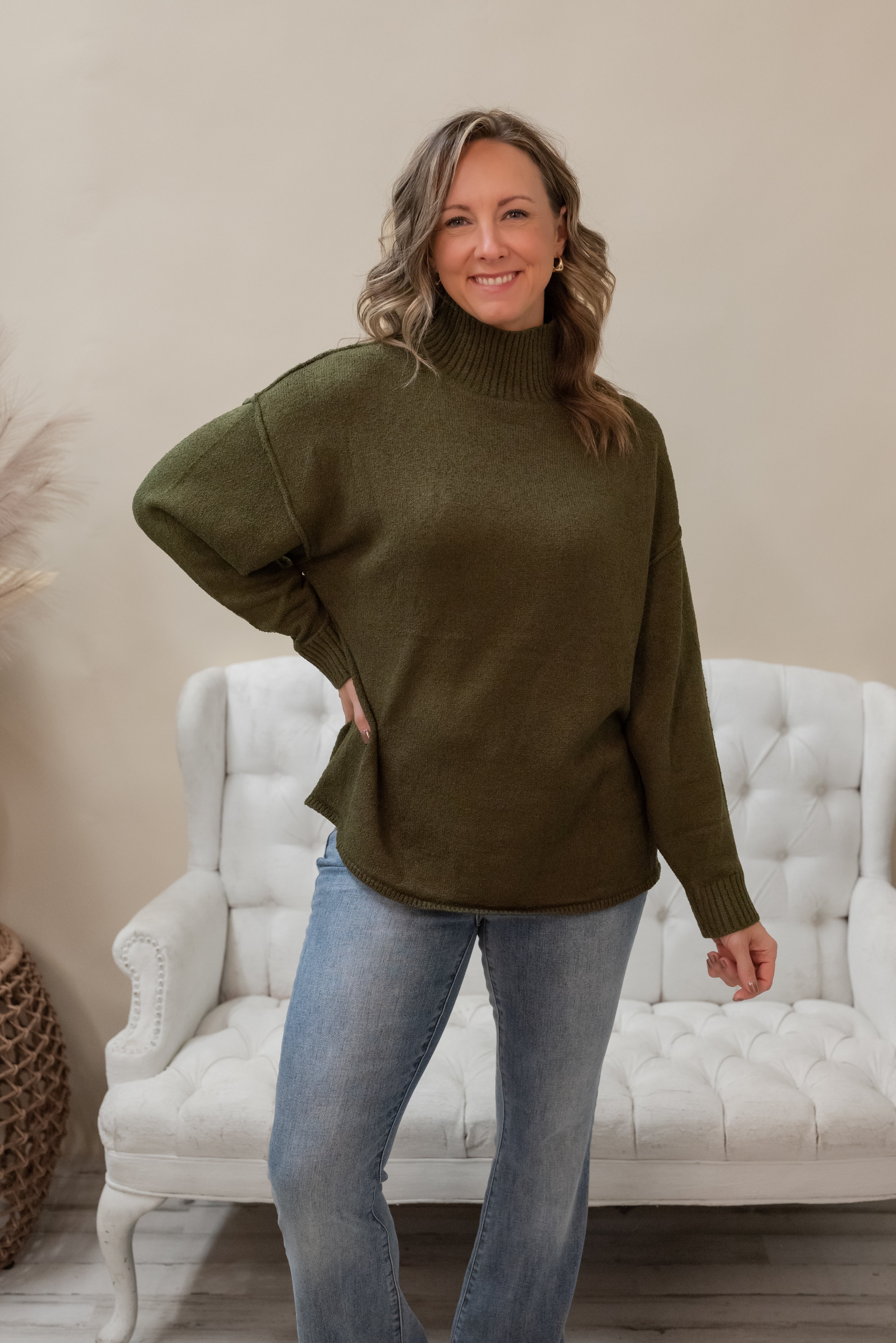 AURA MOCK NECK SWEATER