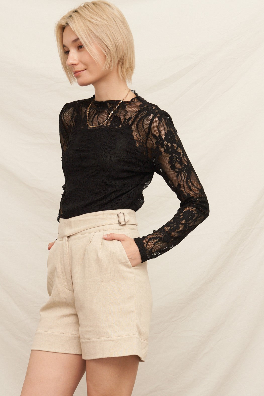 SHYLA LACE LS TOP