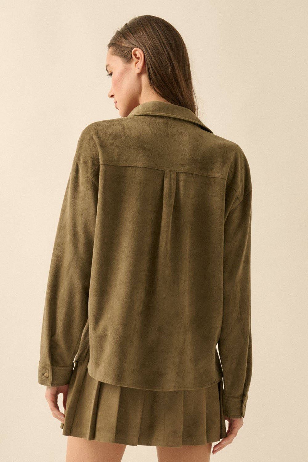 GREER FAUX SUEDE SHIRT