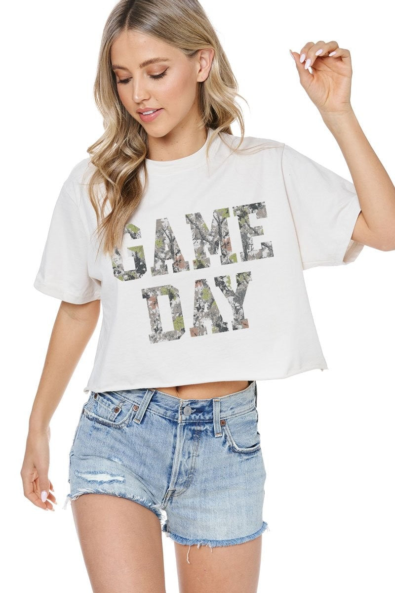 Game Day Leaf Camo Top