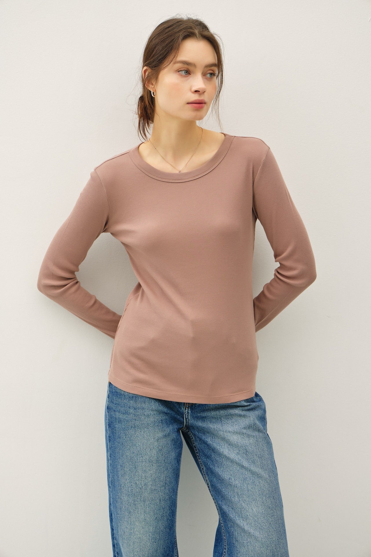 ZOIE RIBBED LS TOP