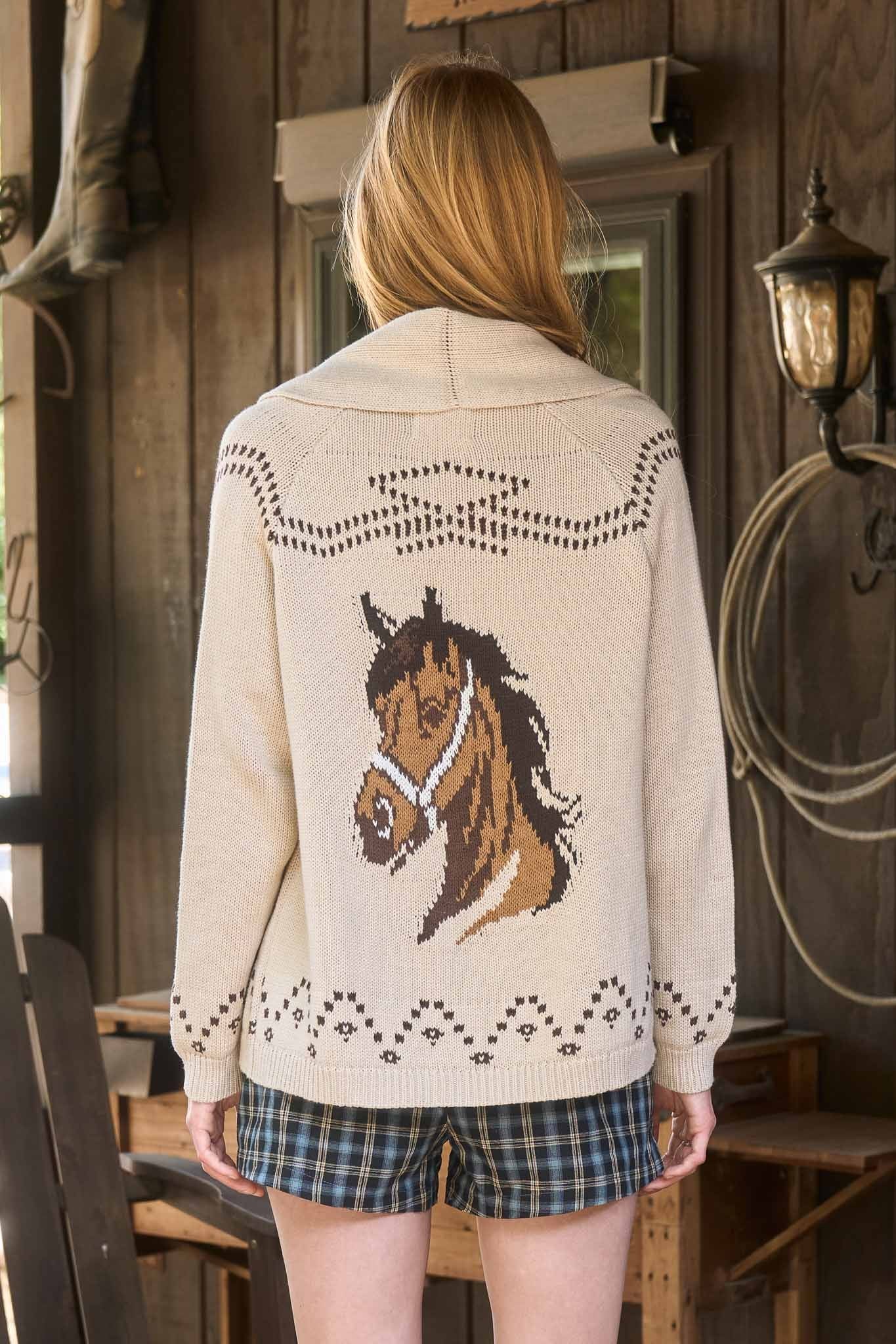 HORSE JACQUARD CARDIGAN