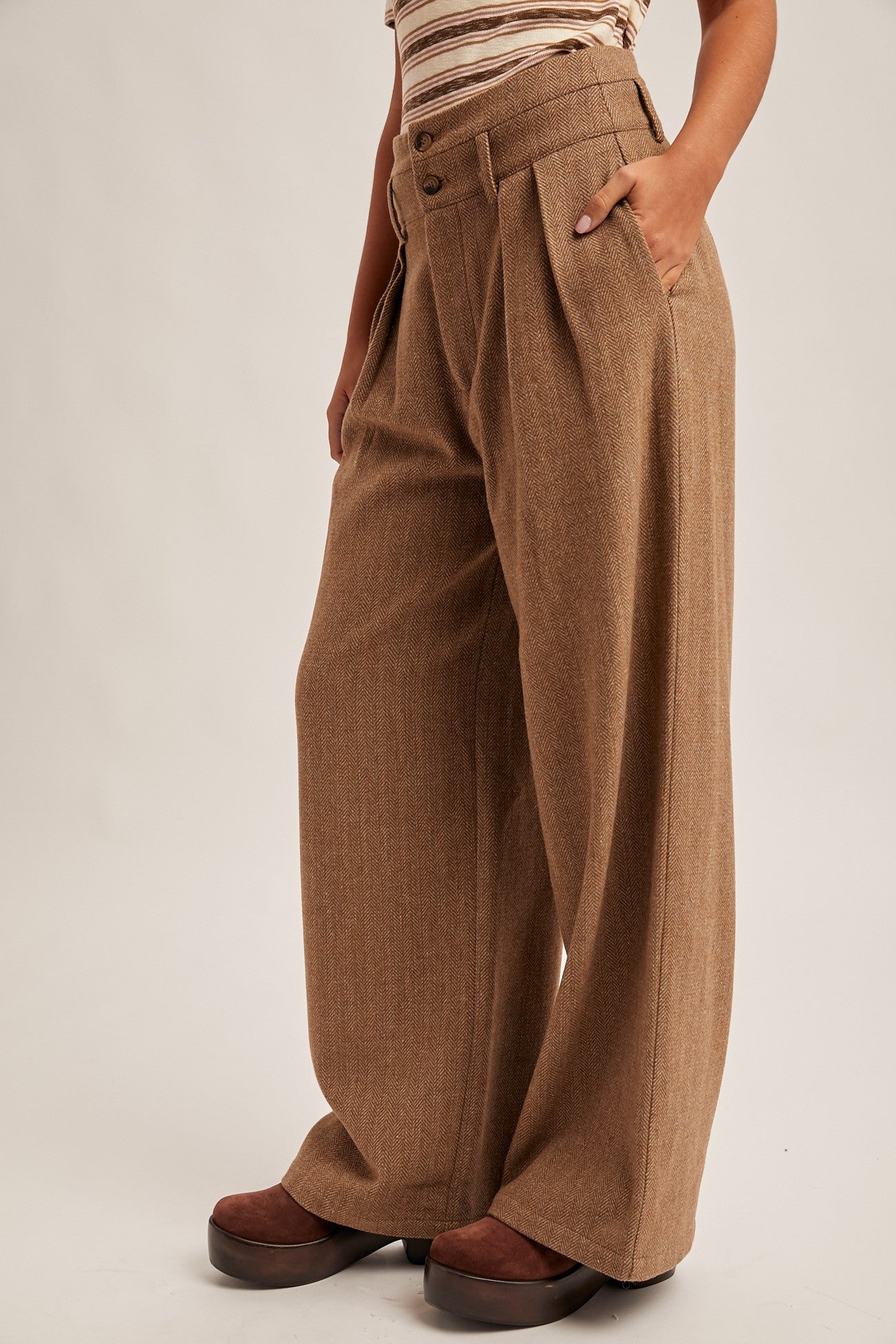 BRENTON HW WIDE LEG PANTS