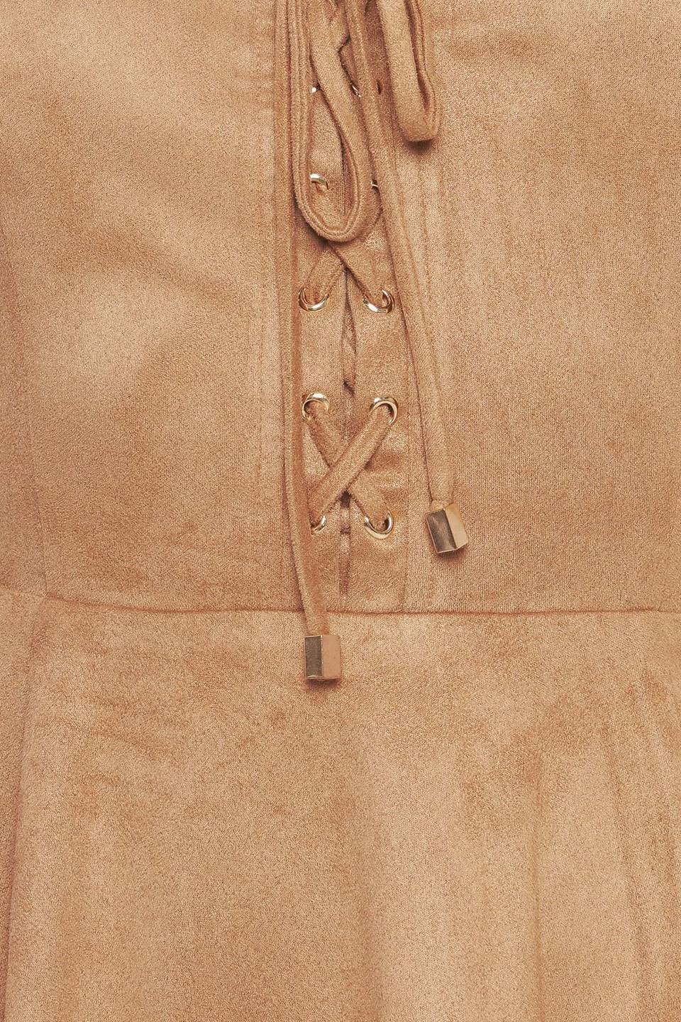 BRENNA FAUX SUEDE DRESS
