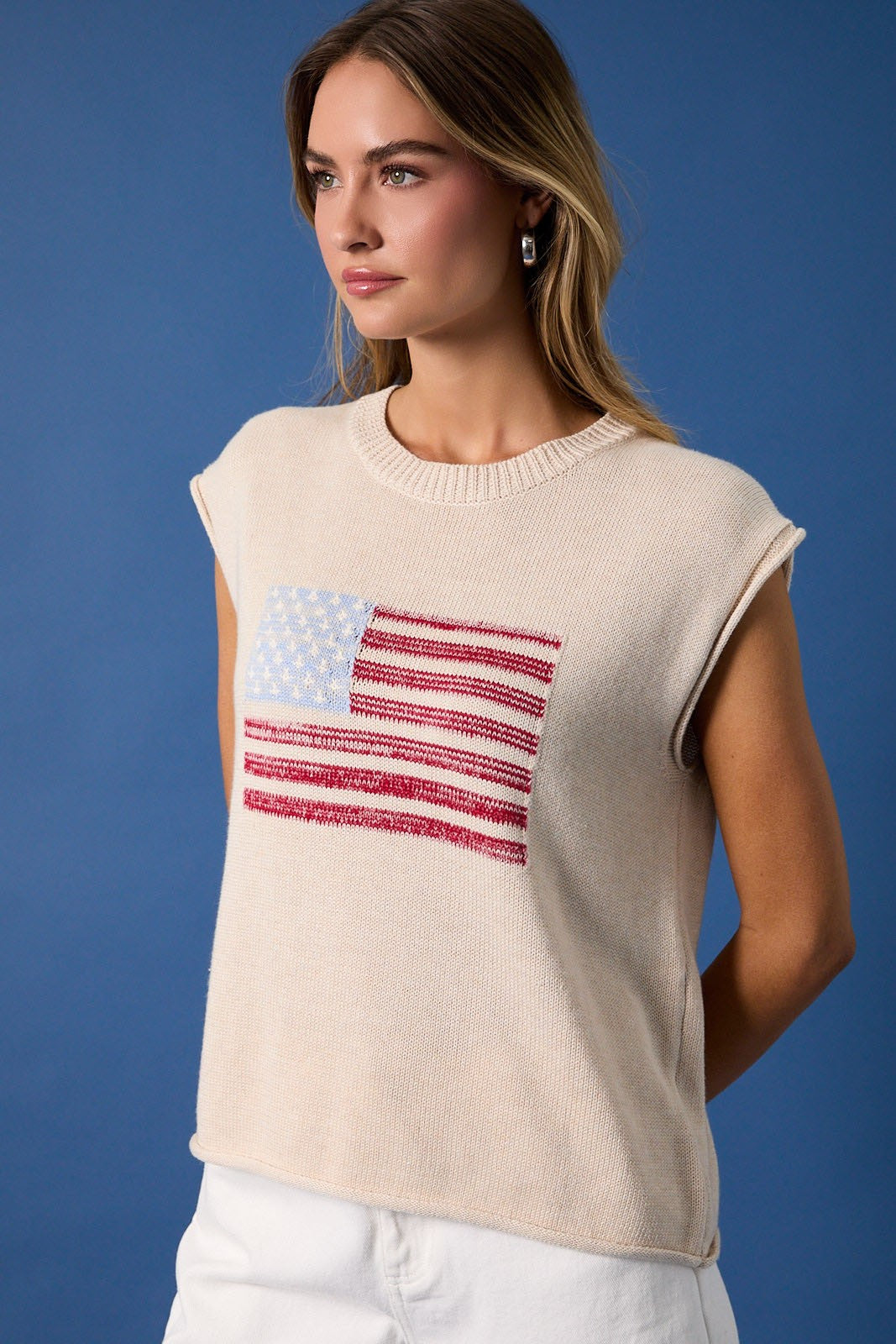 USA FLAG SS SWEATER
