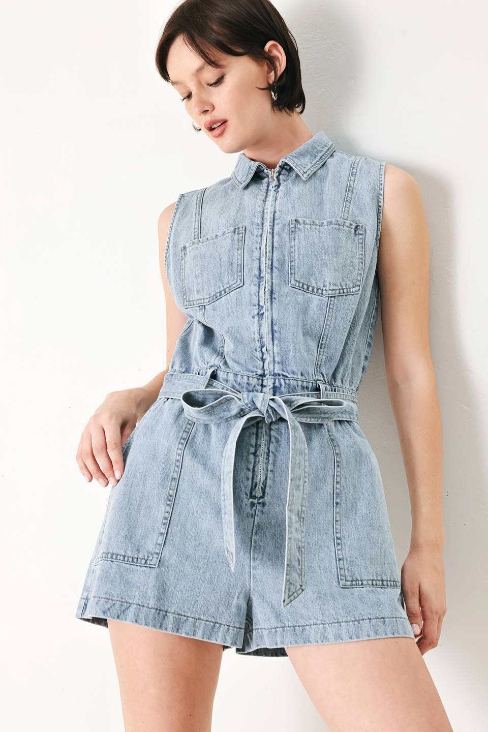 GWEN DENIM ROMPER