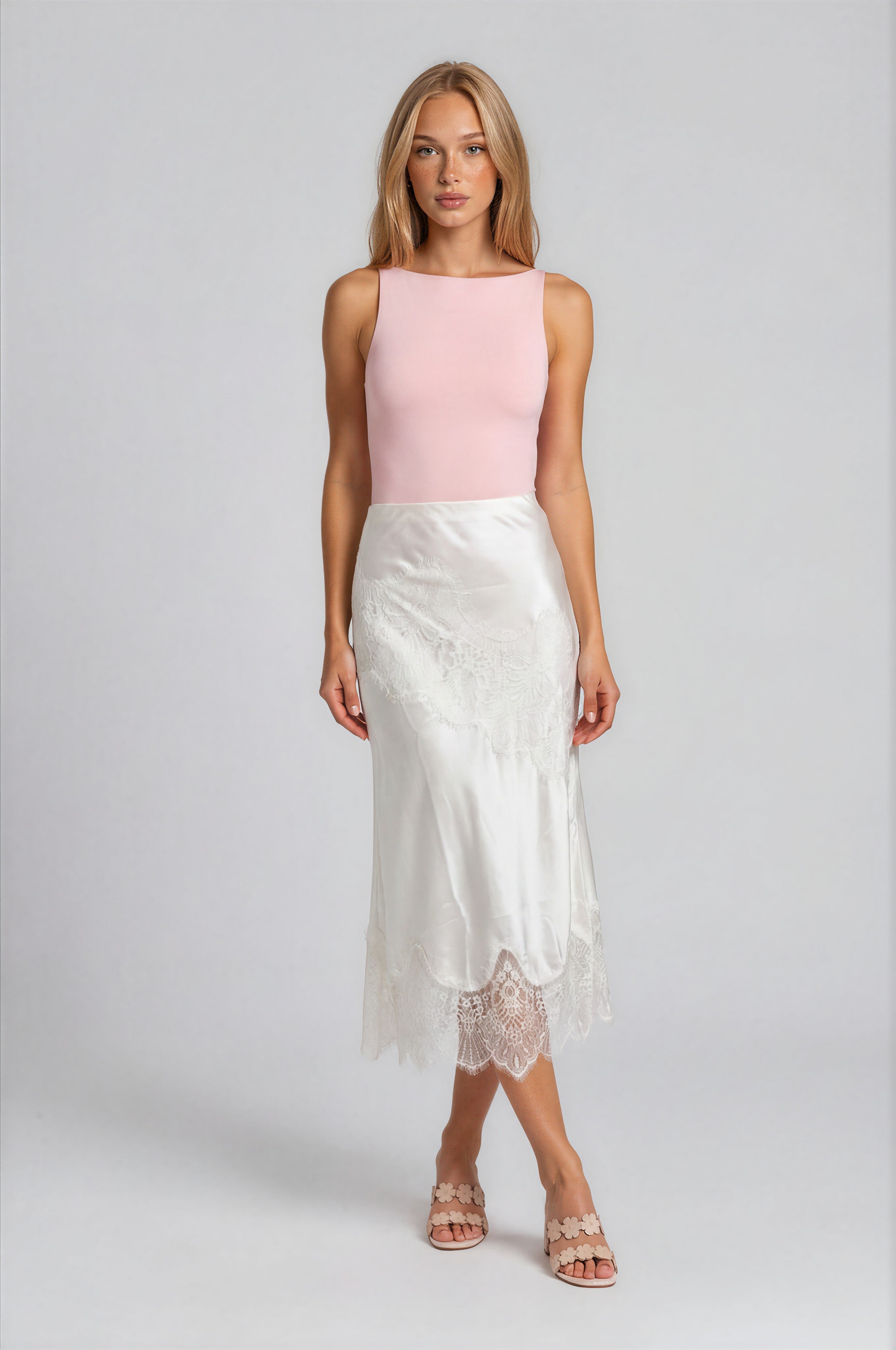 BLOSSOM SATIN SKIRT