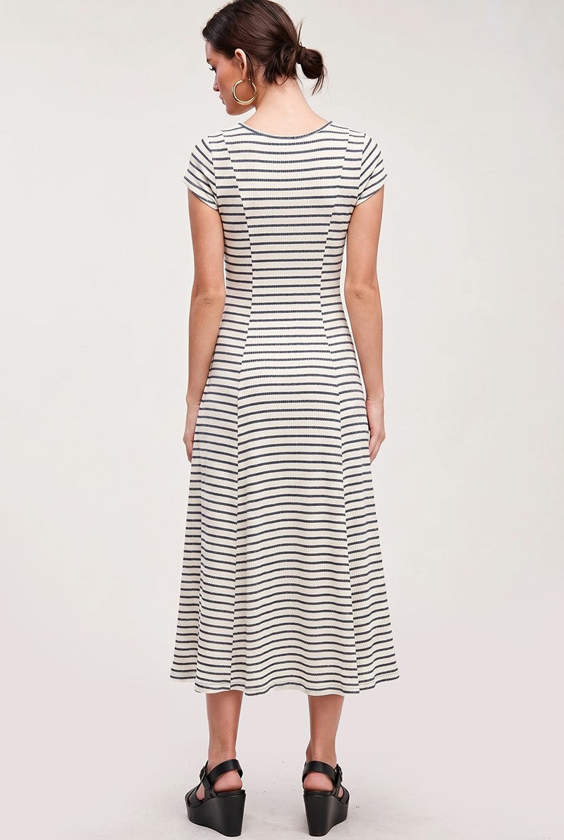 Coastal Striped Midi Dress