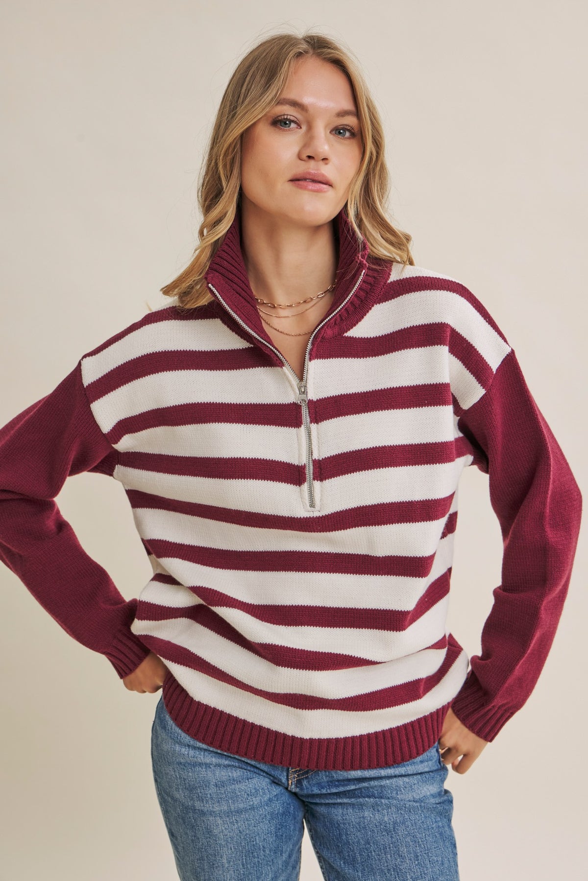 KRISTIN STRIPE PULLOVER