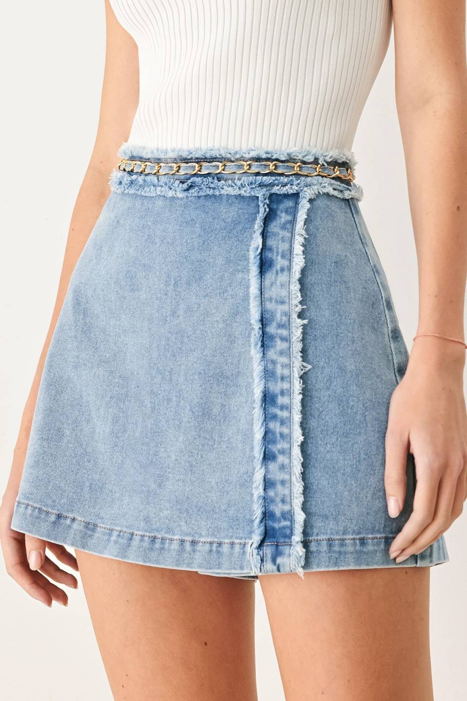 SYLVIANNE DENIM SKORT