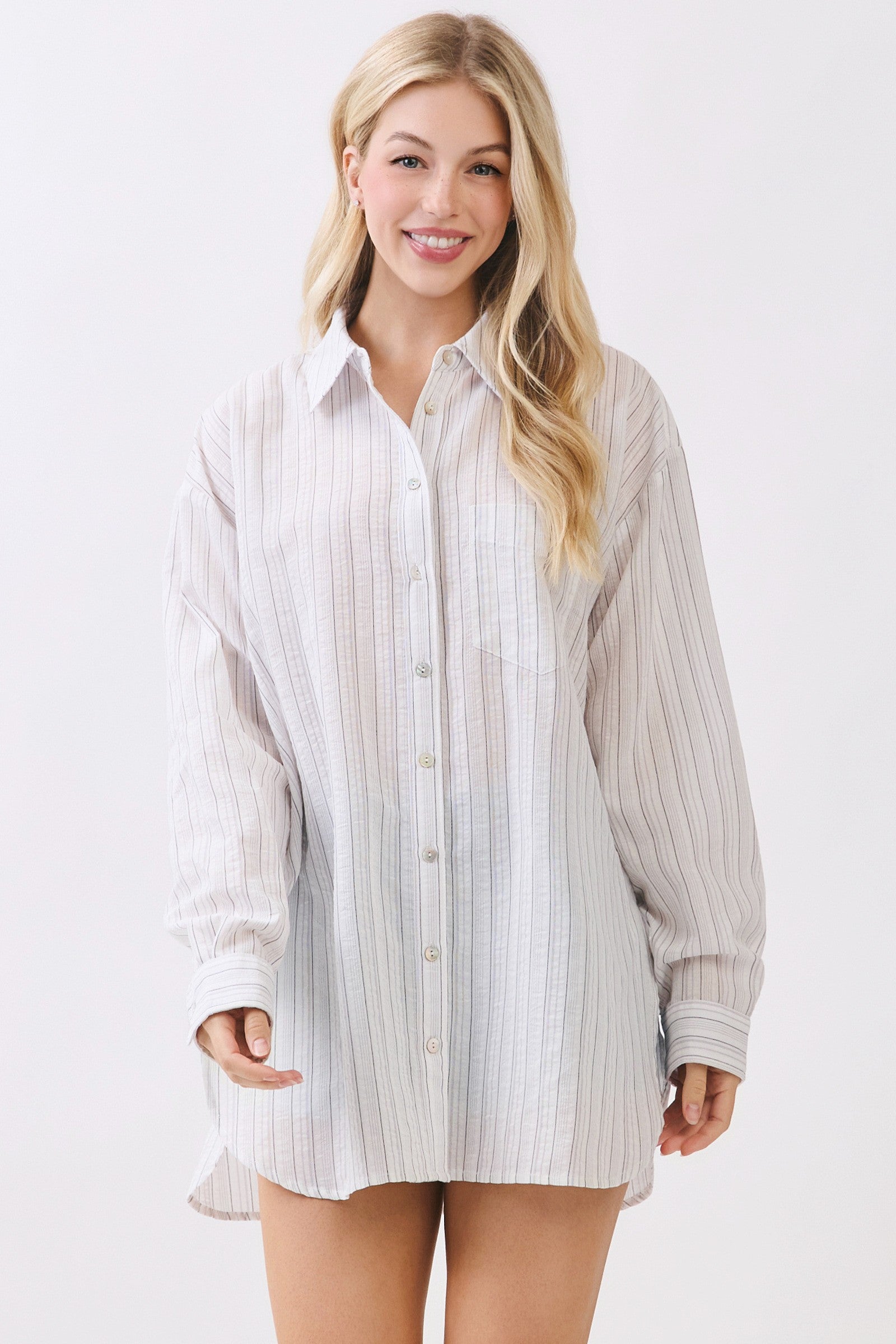 CHARMAINE STRIPE BUTTON DOWN