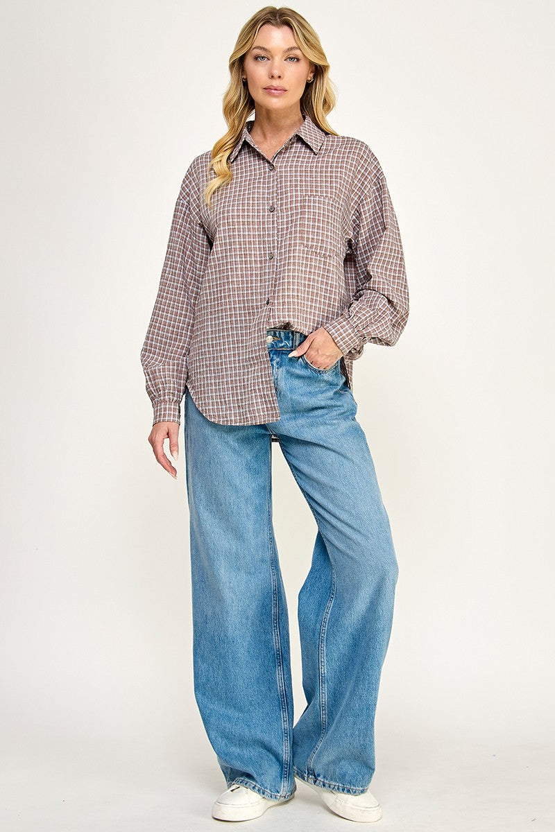 MARLYN PLAID BUTTON DOWN