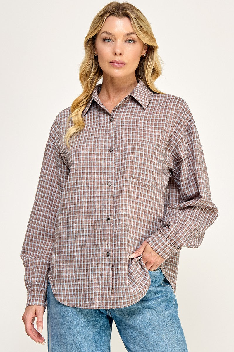 MARLYN PLAID BUTTON DOWN