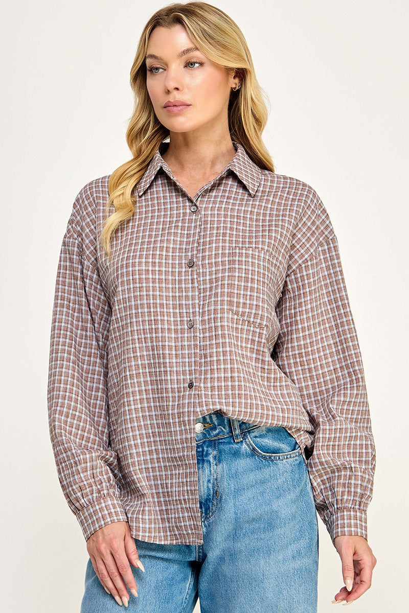 MARLYN PLAID BUTTON DOWN