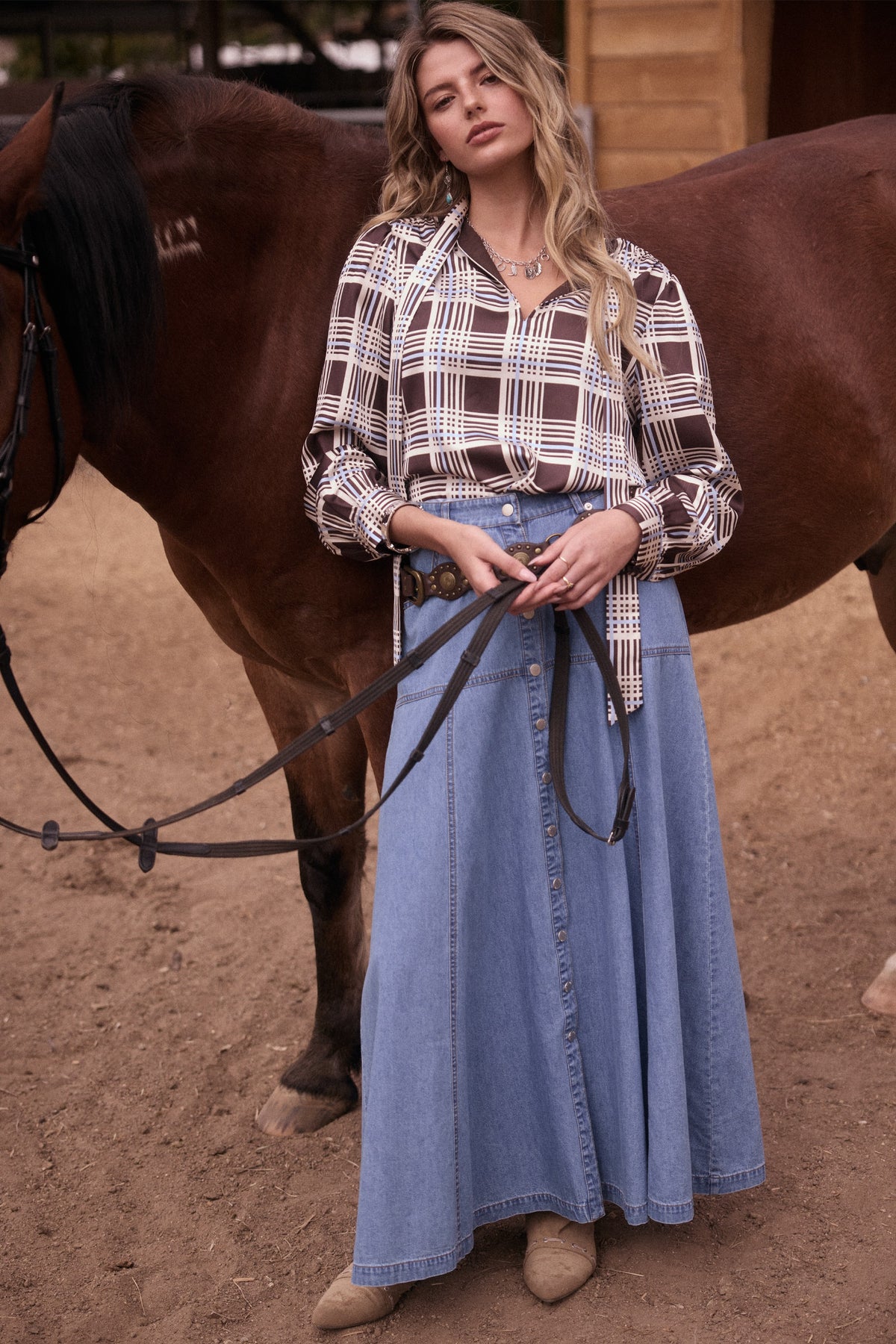 KARRIE DENIM MAXI SKIRT