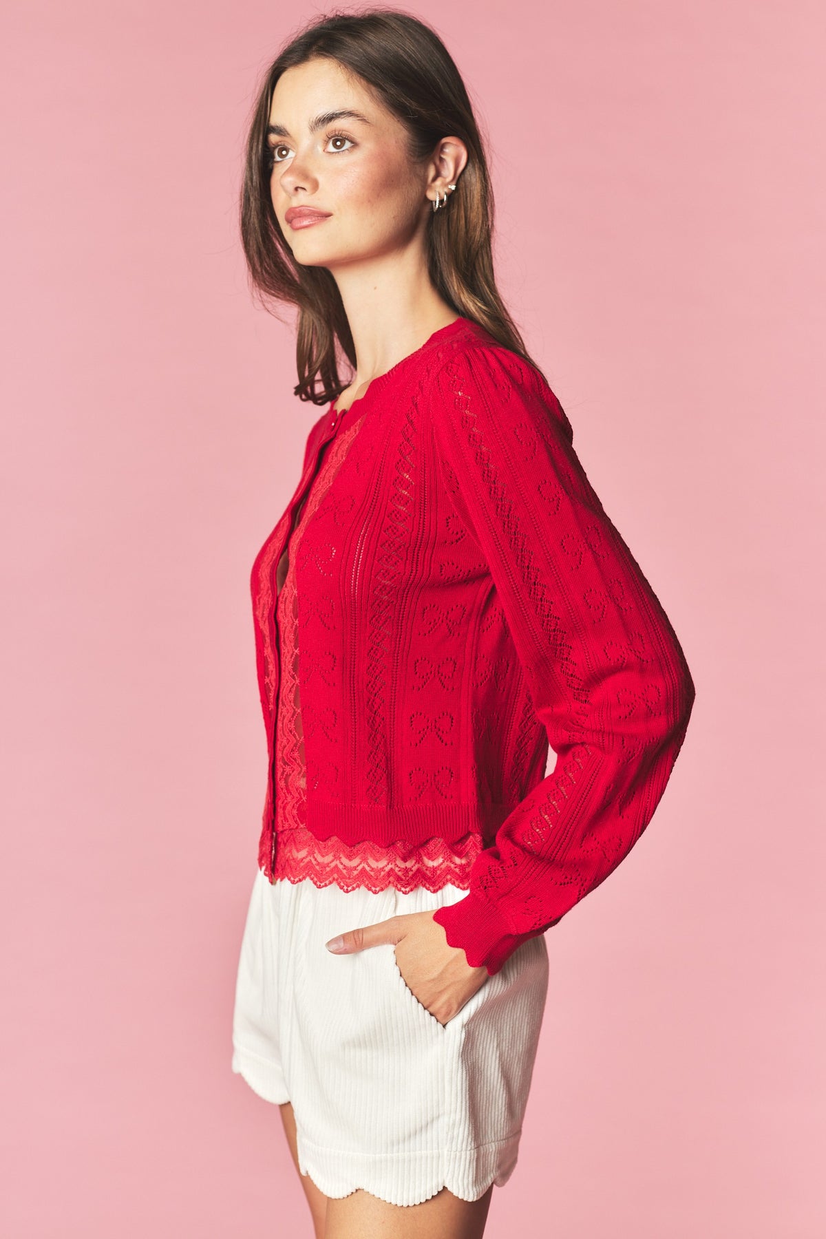 BOW LACE CARDIGAN
