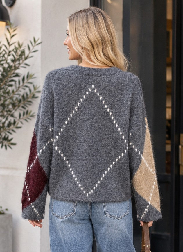 MERRITT ARGYLE SWEATER