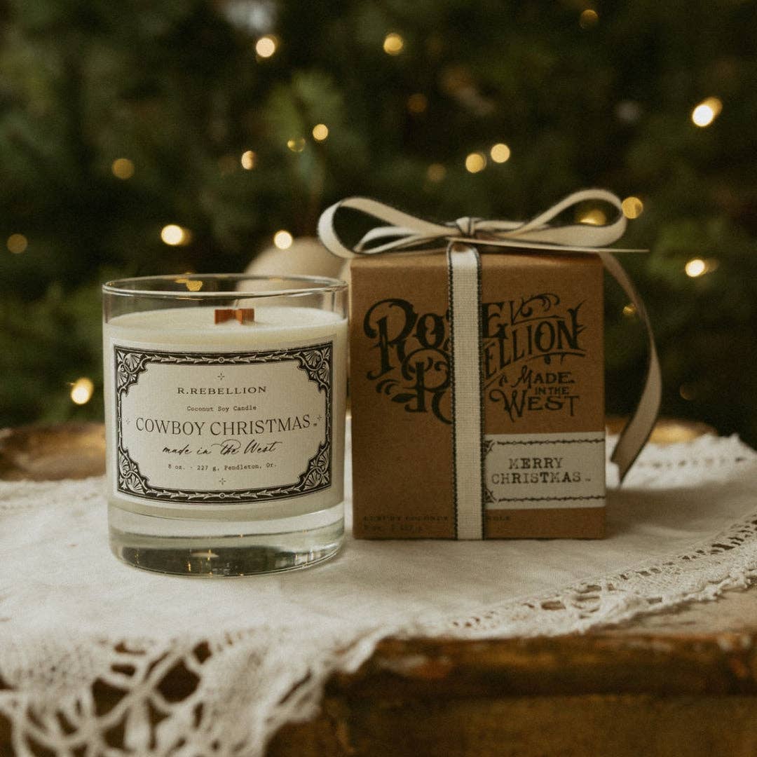 Cowboy Christmas Candle 8 oz.
