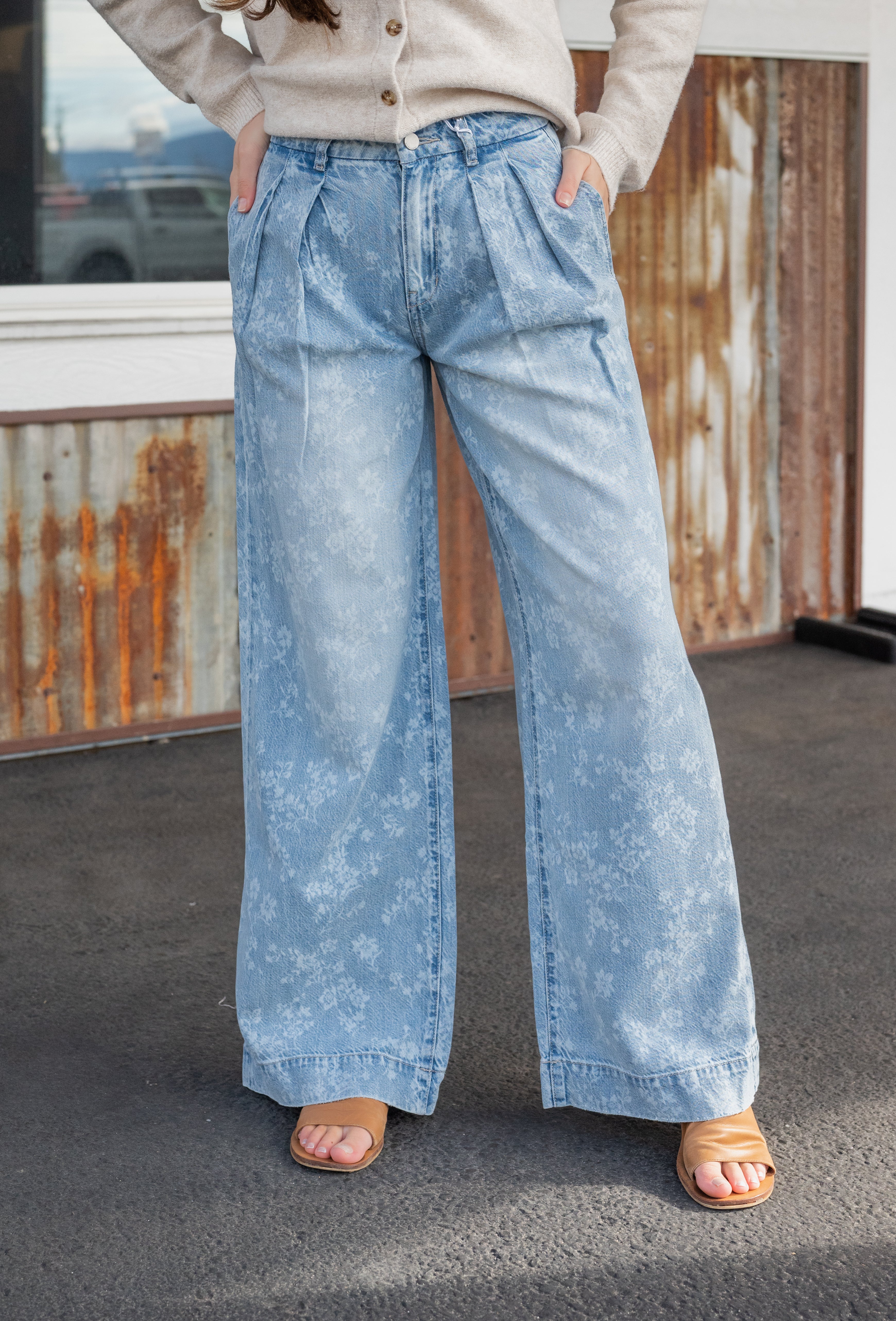 FLORAL HR WIDE LEG