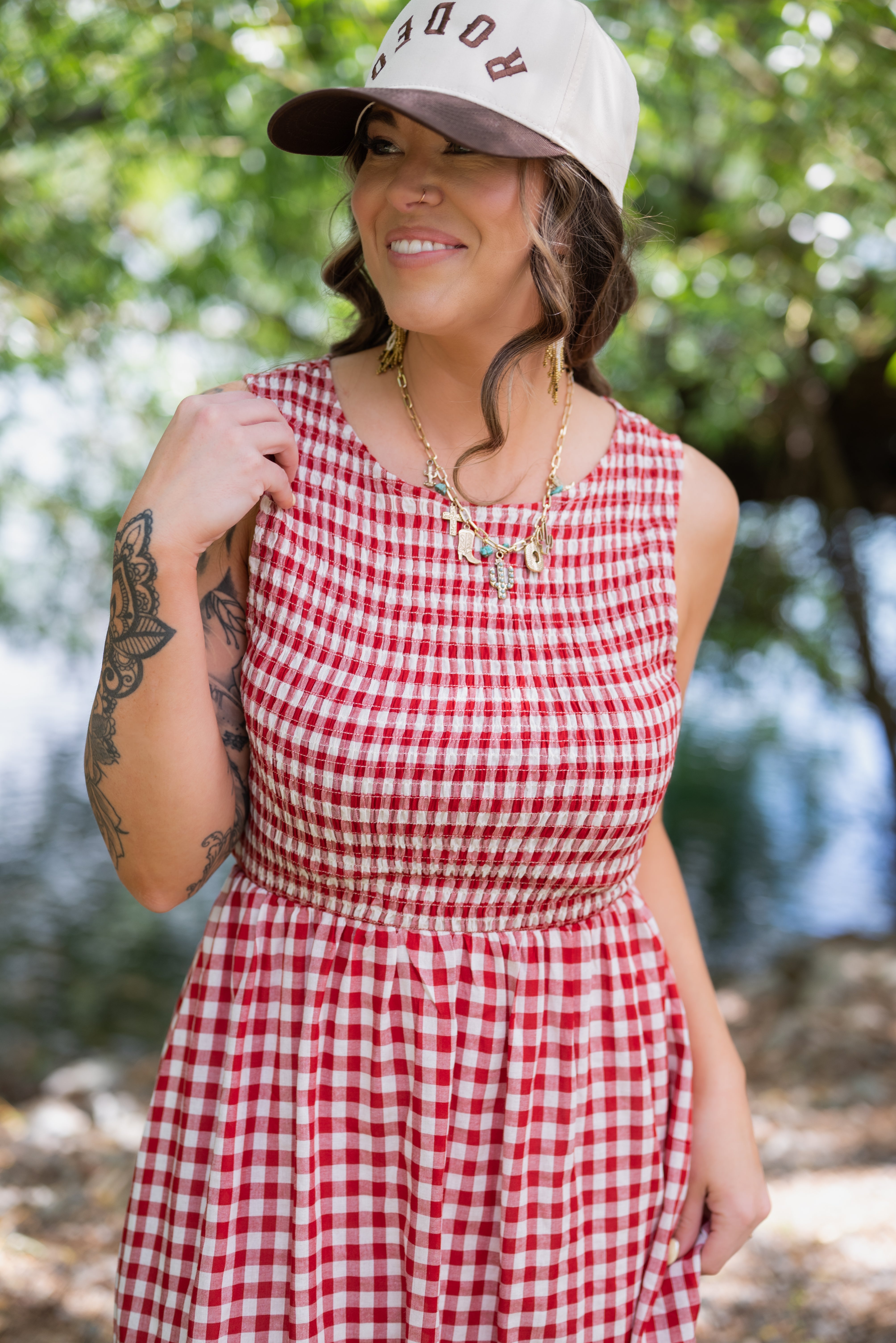 APPLE BUTTER MIDI DRESS