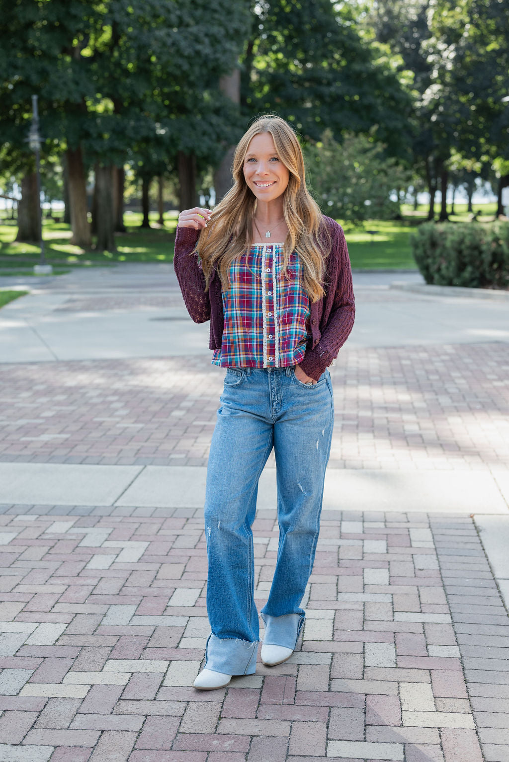 ADELA PLAID TANK