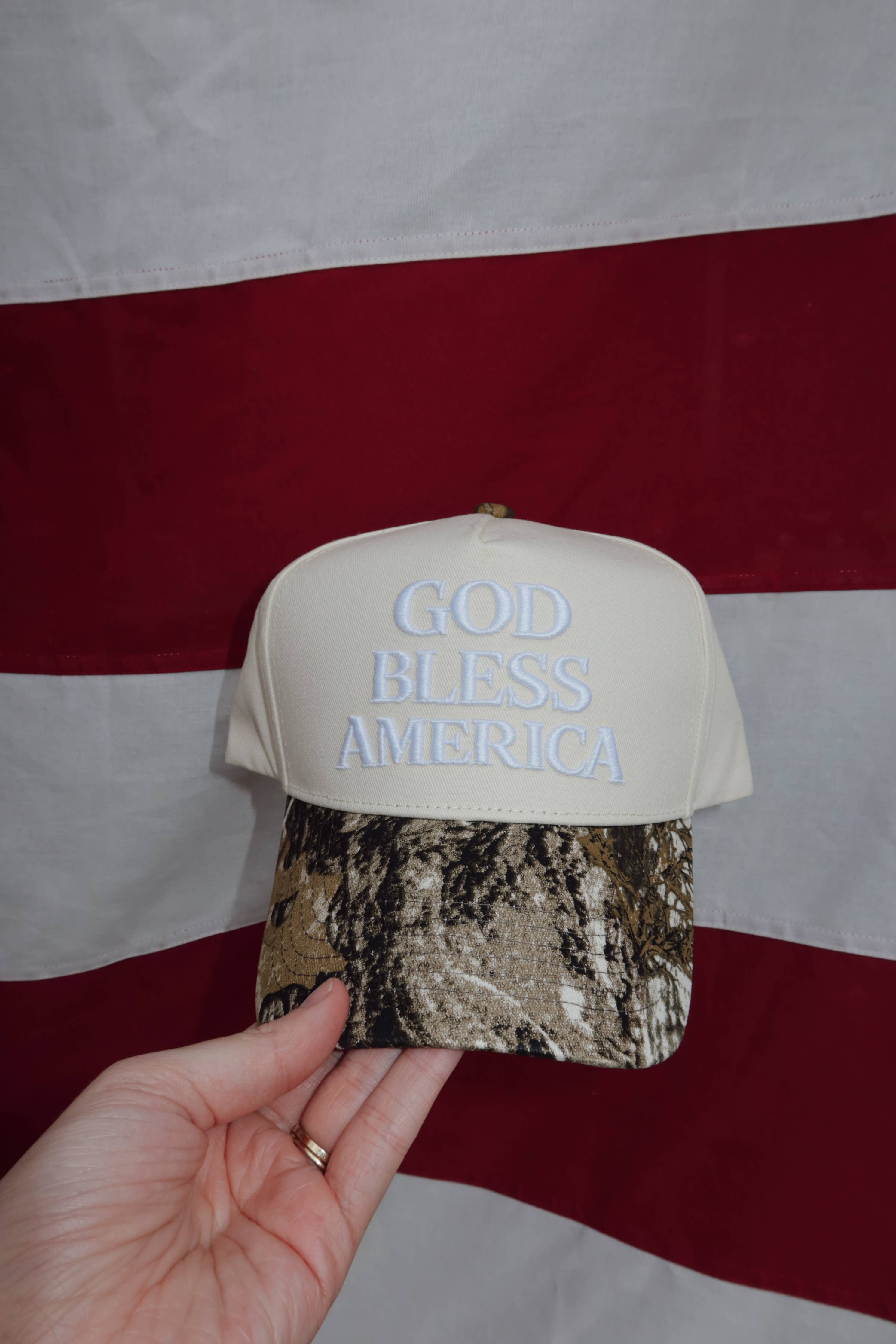God Bless America Camo Hat