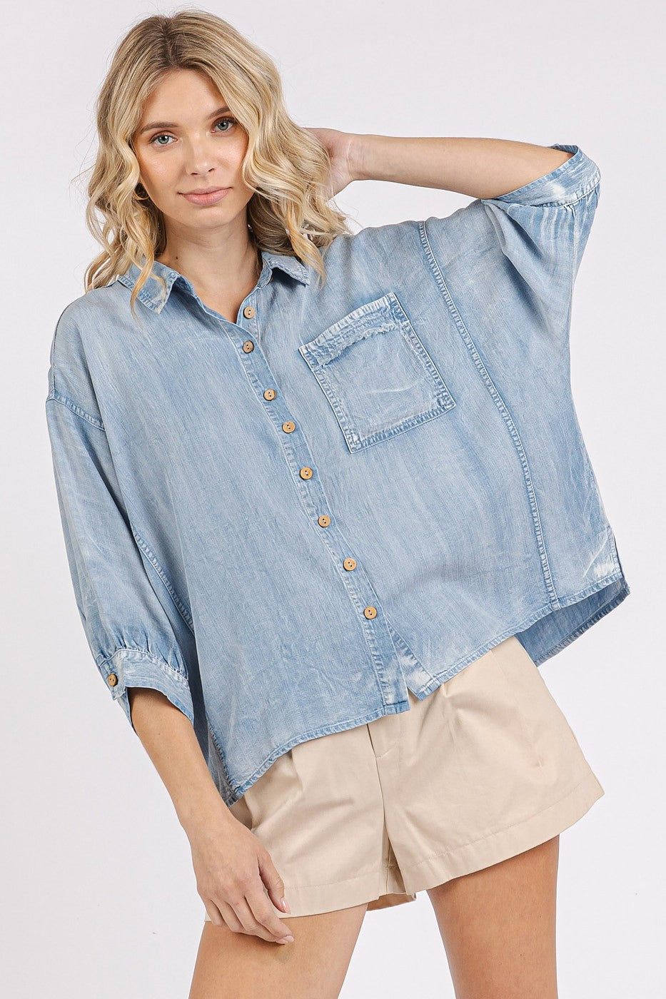 KRISTINE TENCEL DOLMAN SHIRT