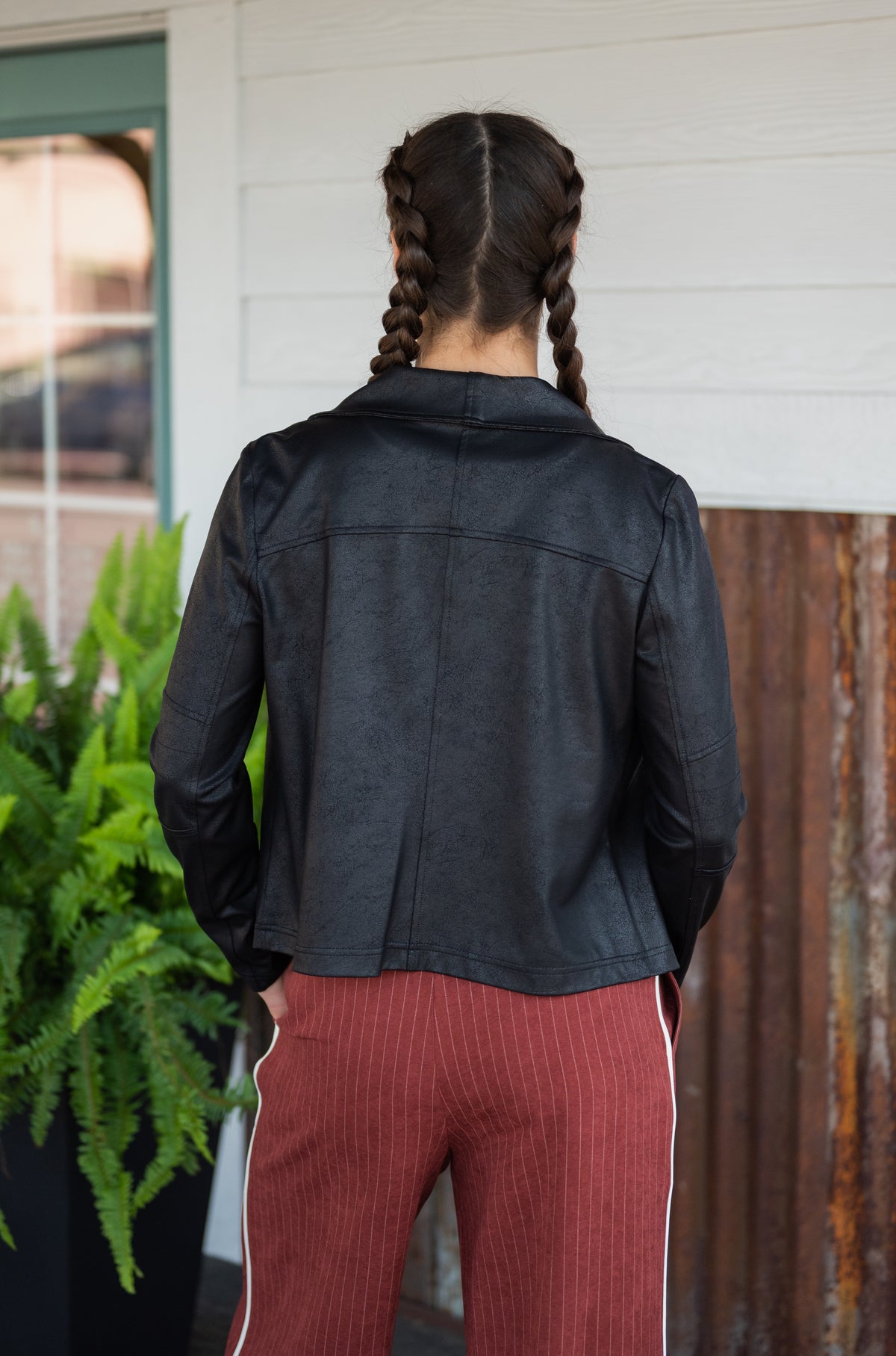 Liquid Leather™ Drape Neck Zip Jacket