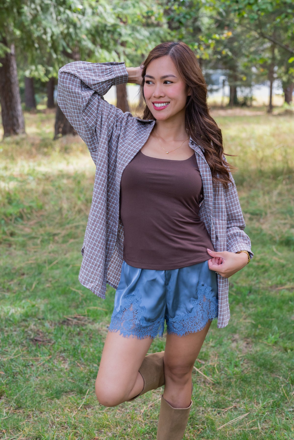 MARLYN PLAID BUTTON DOWN
