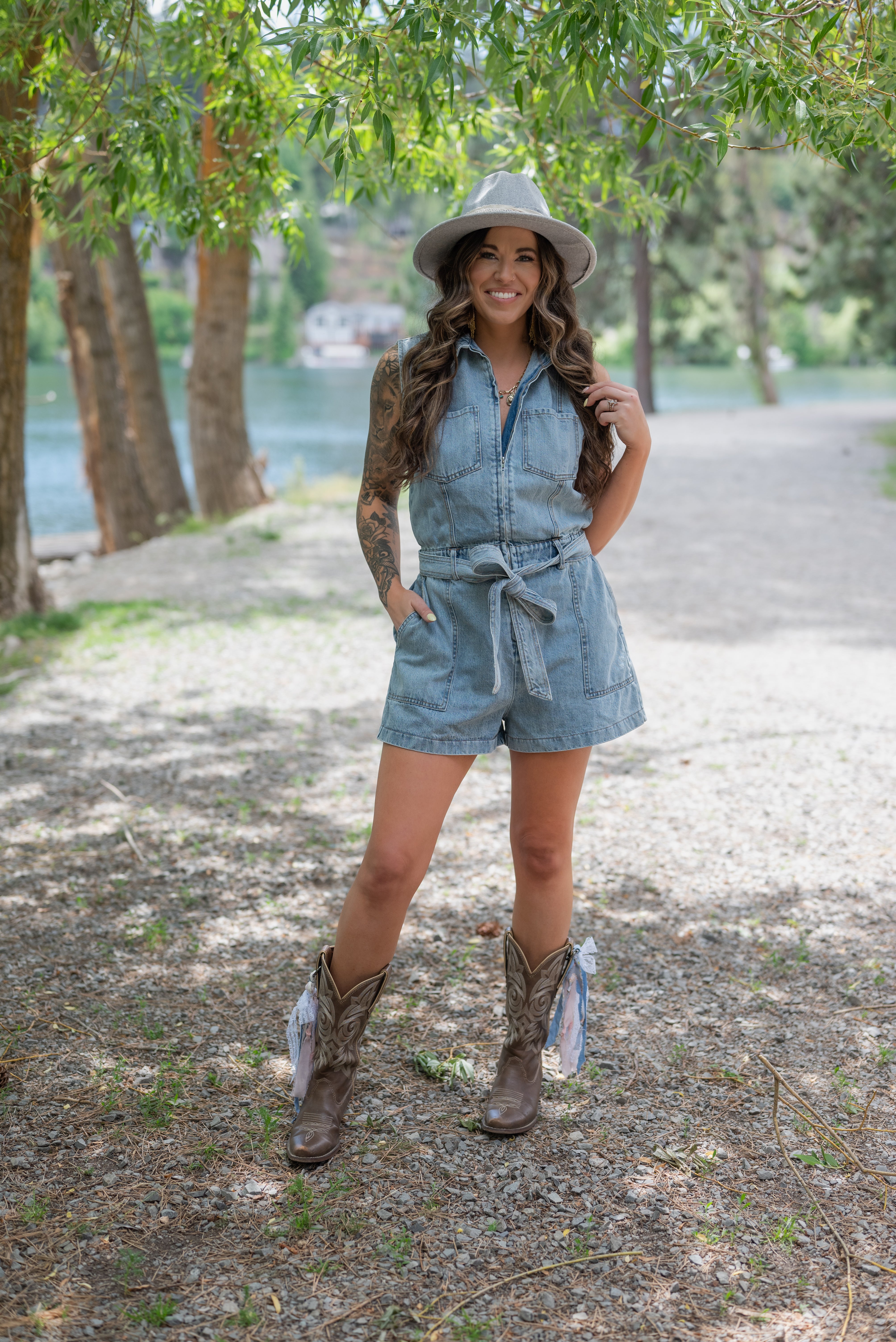 GWEN DENIM ROMPER
