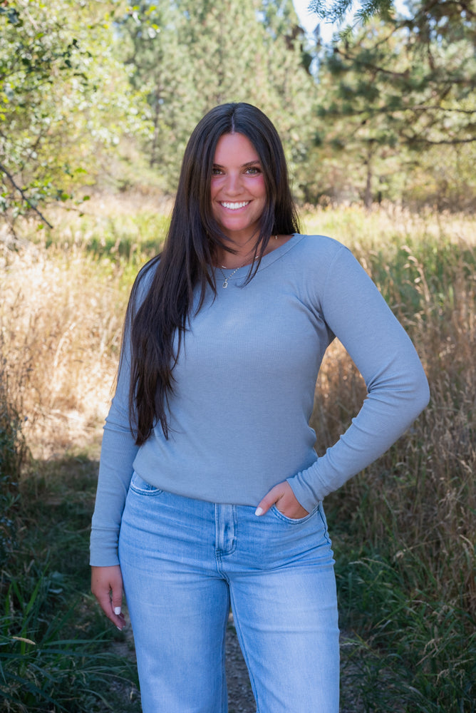 ZOIE RIBBED LS TOP