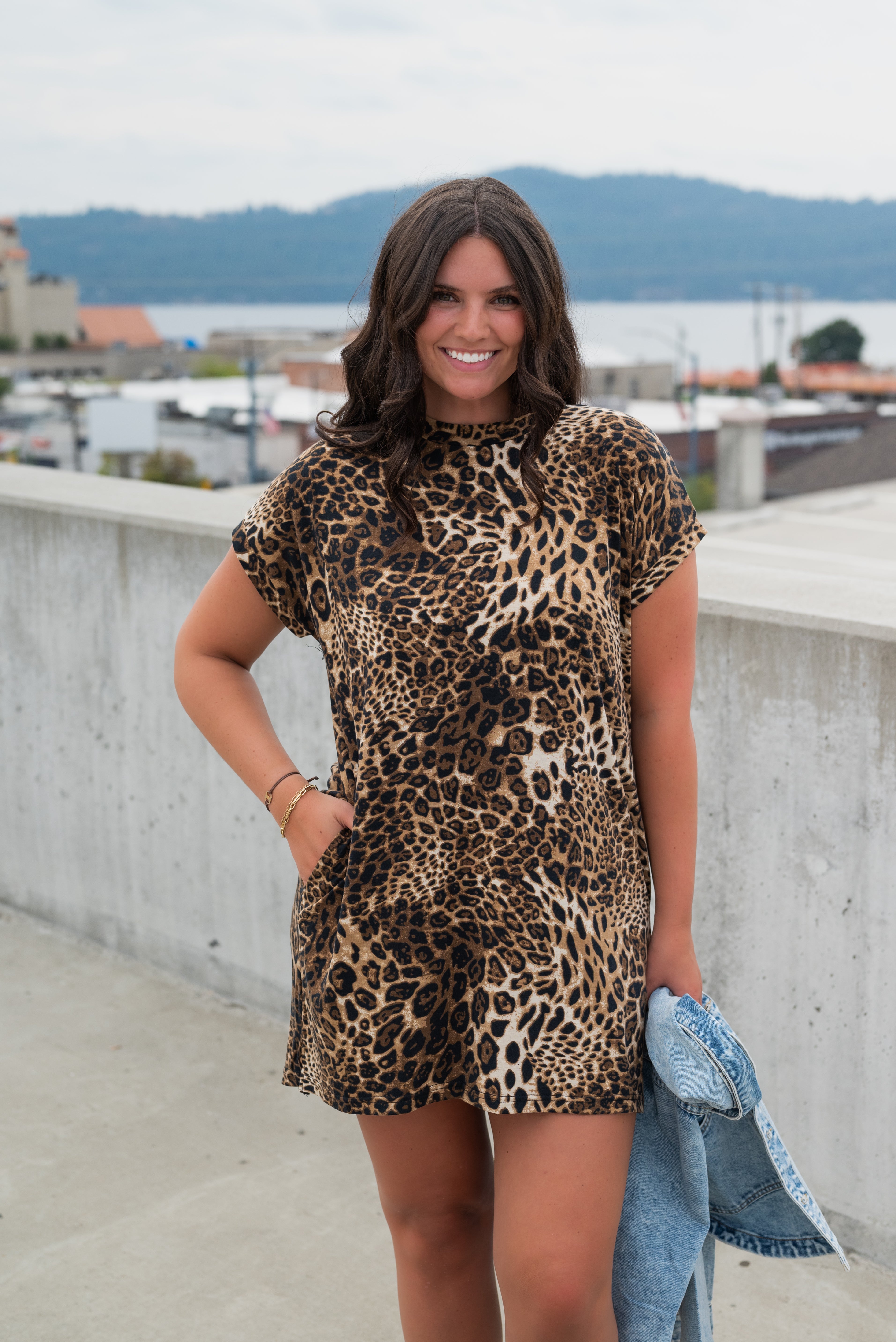 CORINNE LEOPARD TEE DRESS