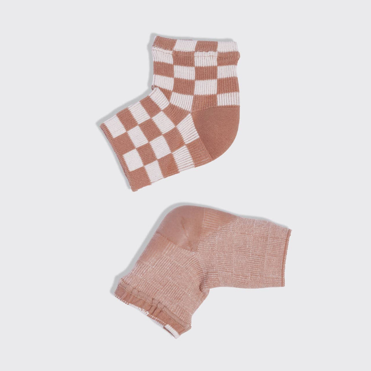 Medium Moisturizing Heel Socks - Terracotta Checker