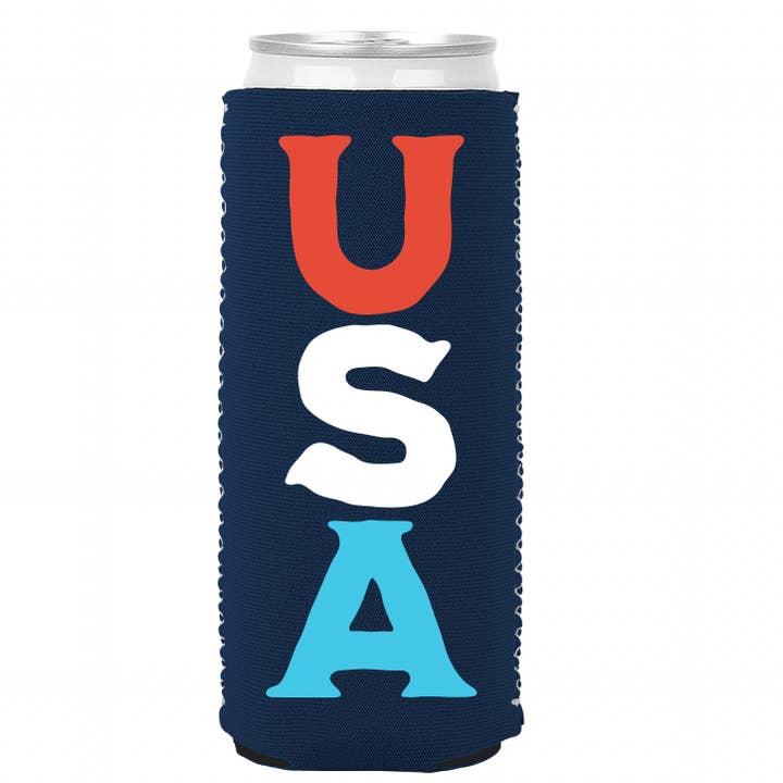 "USA" Slim Can Coozie
