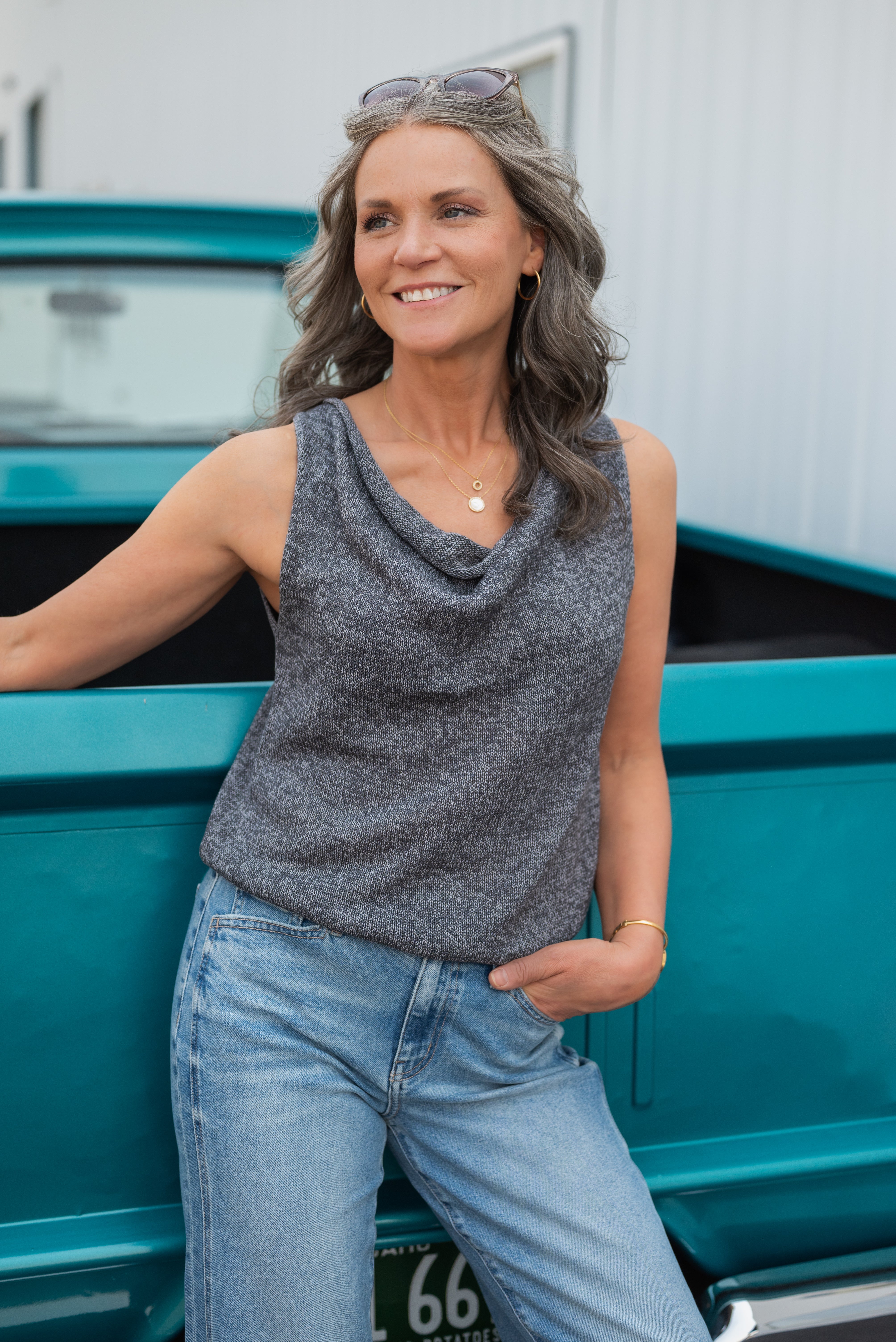CLAIR COWL NECK TANK