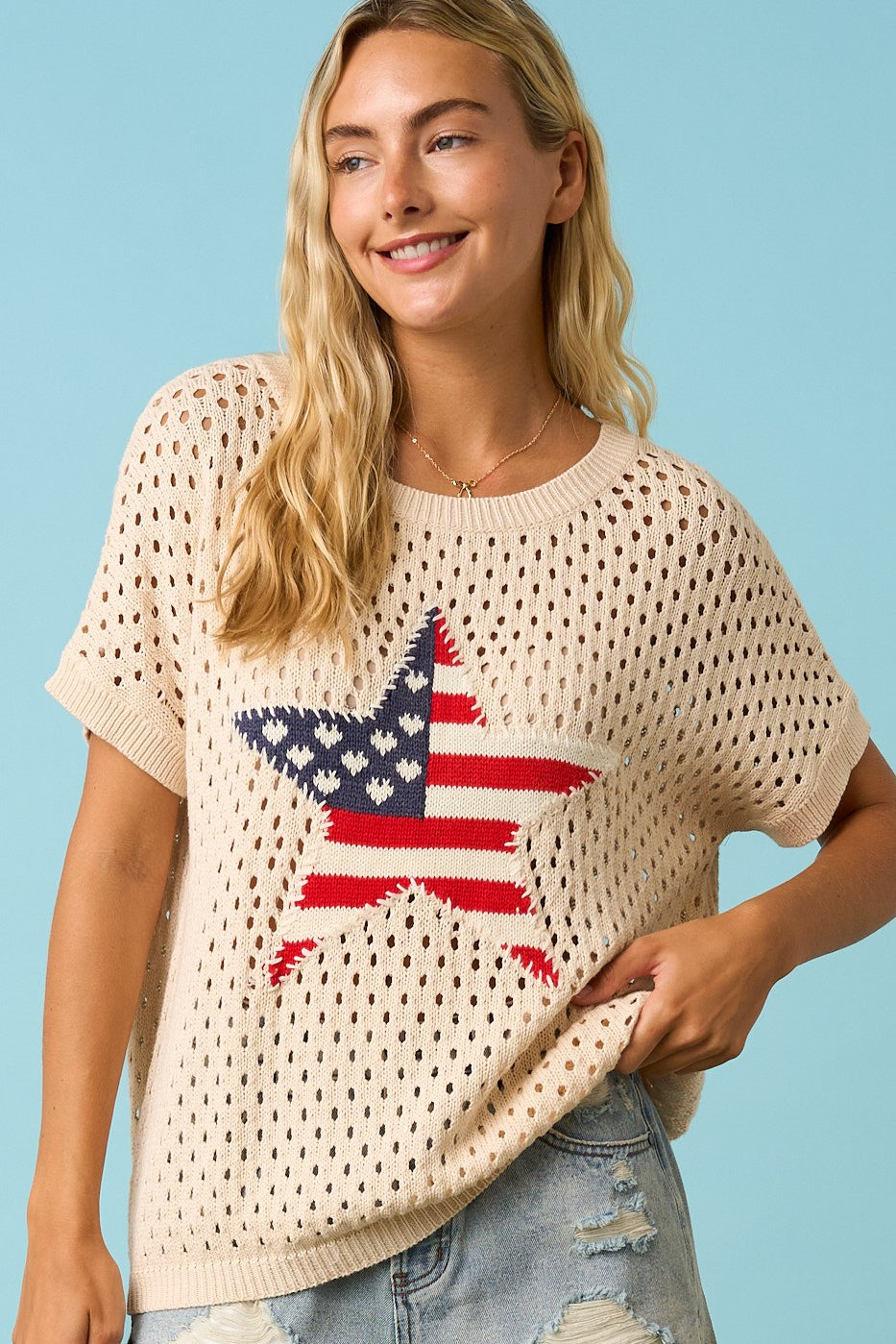 STAR CROCHET SWEATER