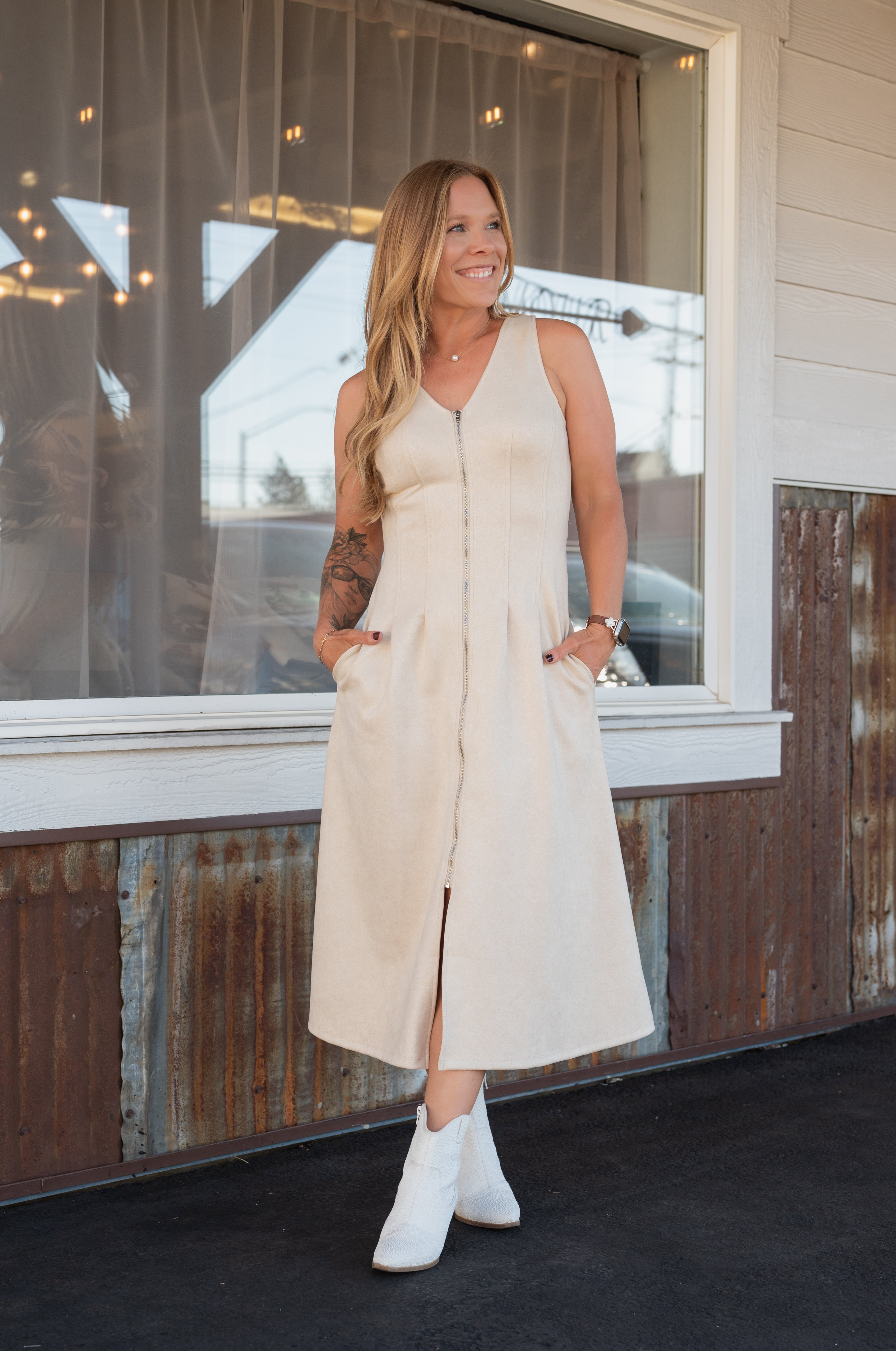 KARLIE SUEDE DRESS