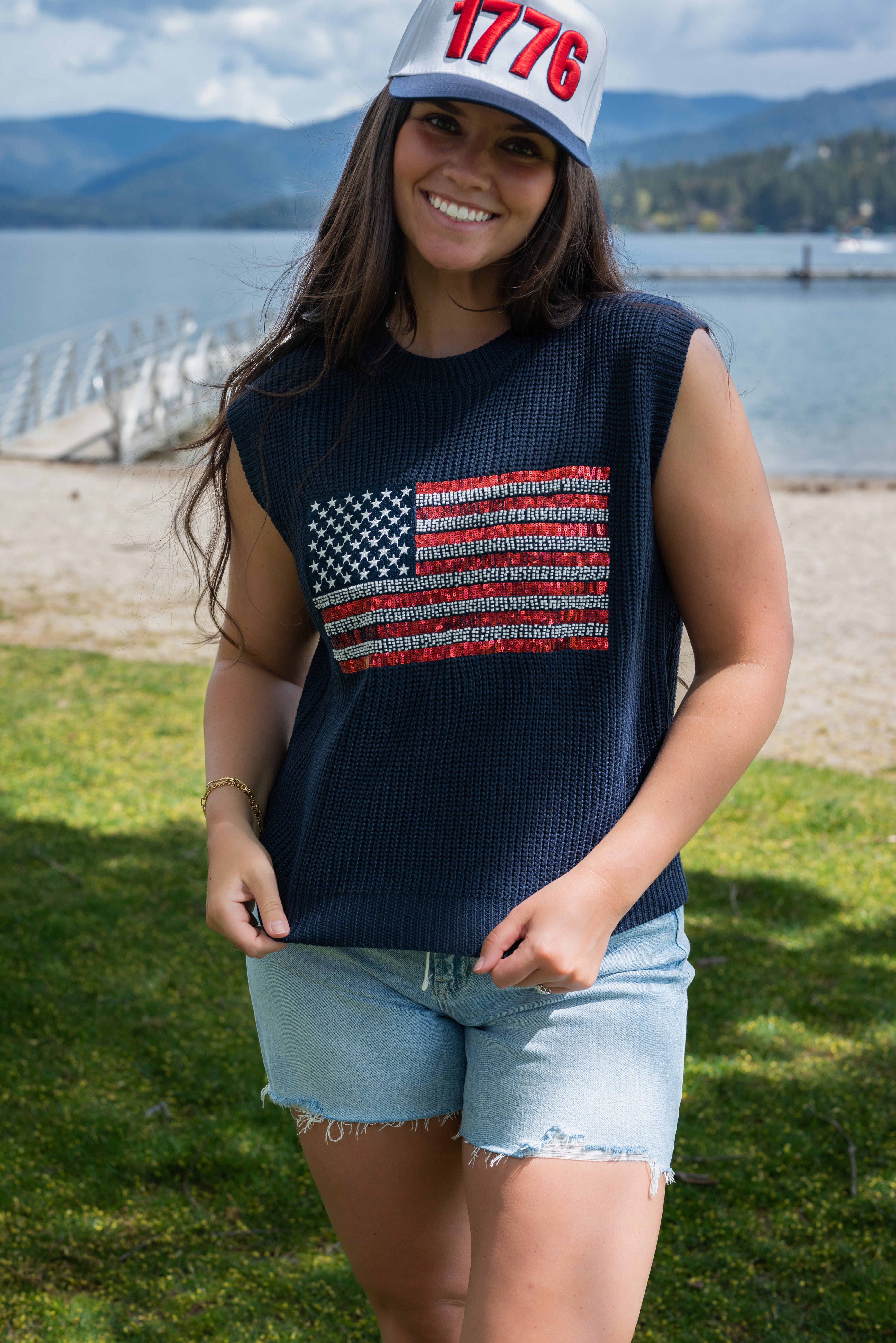 SEQUIN FLAG SWEATER