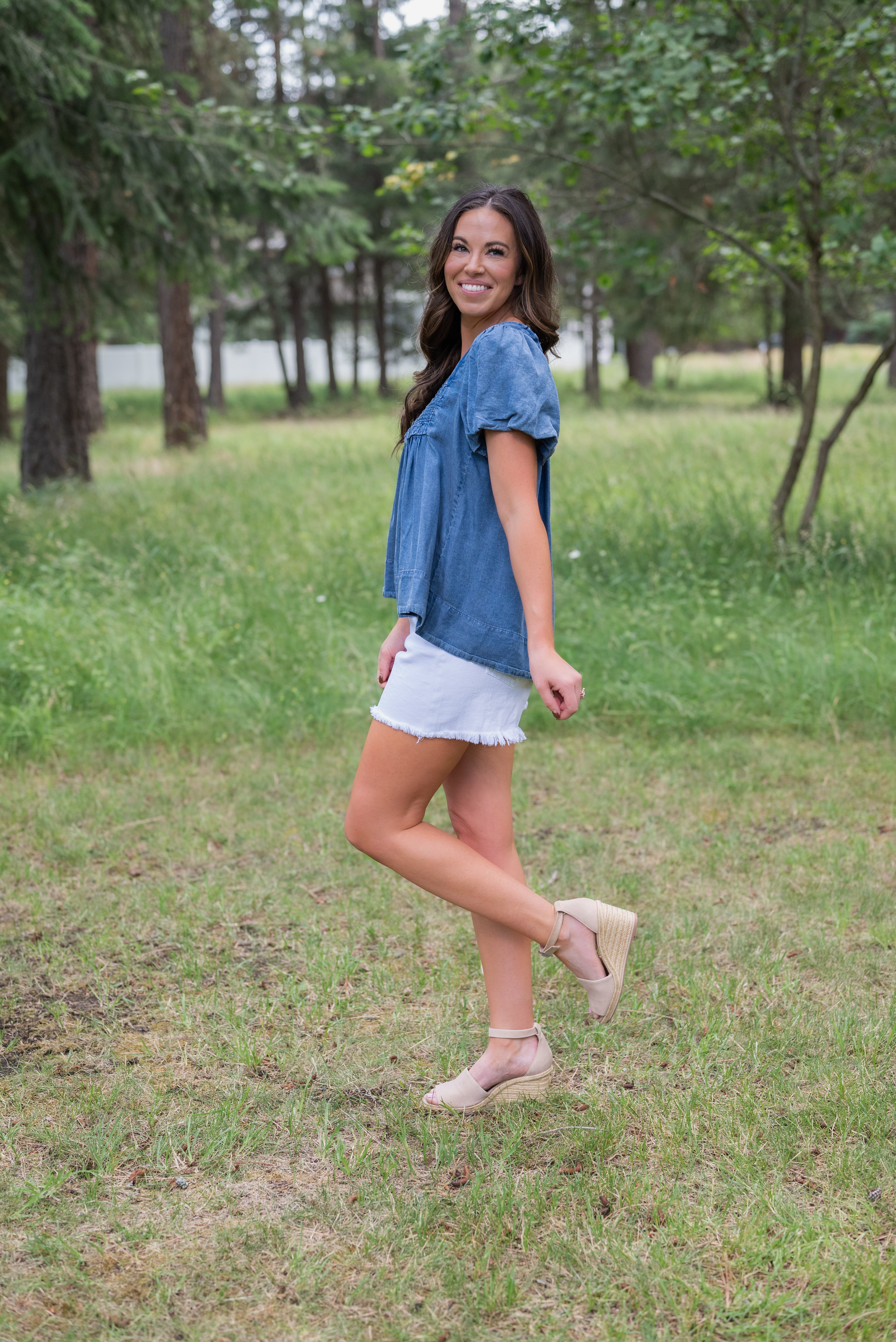 CHELSEA CHAMBRAY TOP