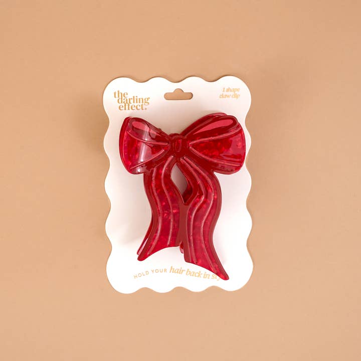 Shape Up Claw Clip-Red Bow