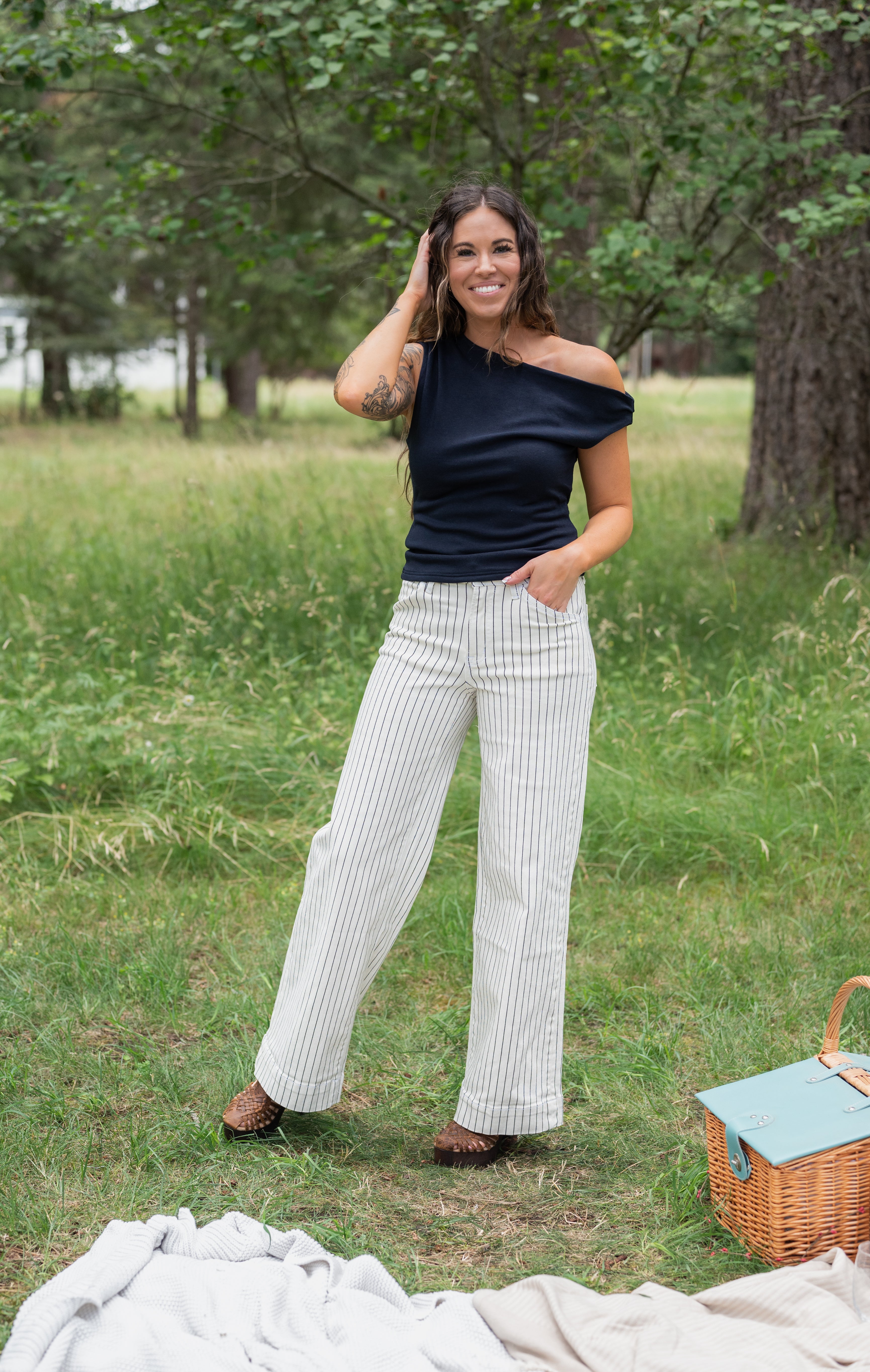 CHICO HW STRIPE WIDE LEG