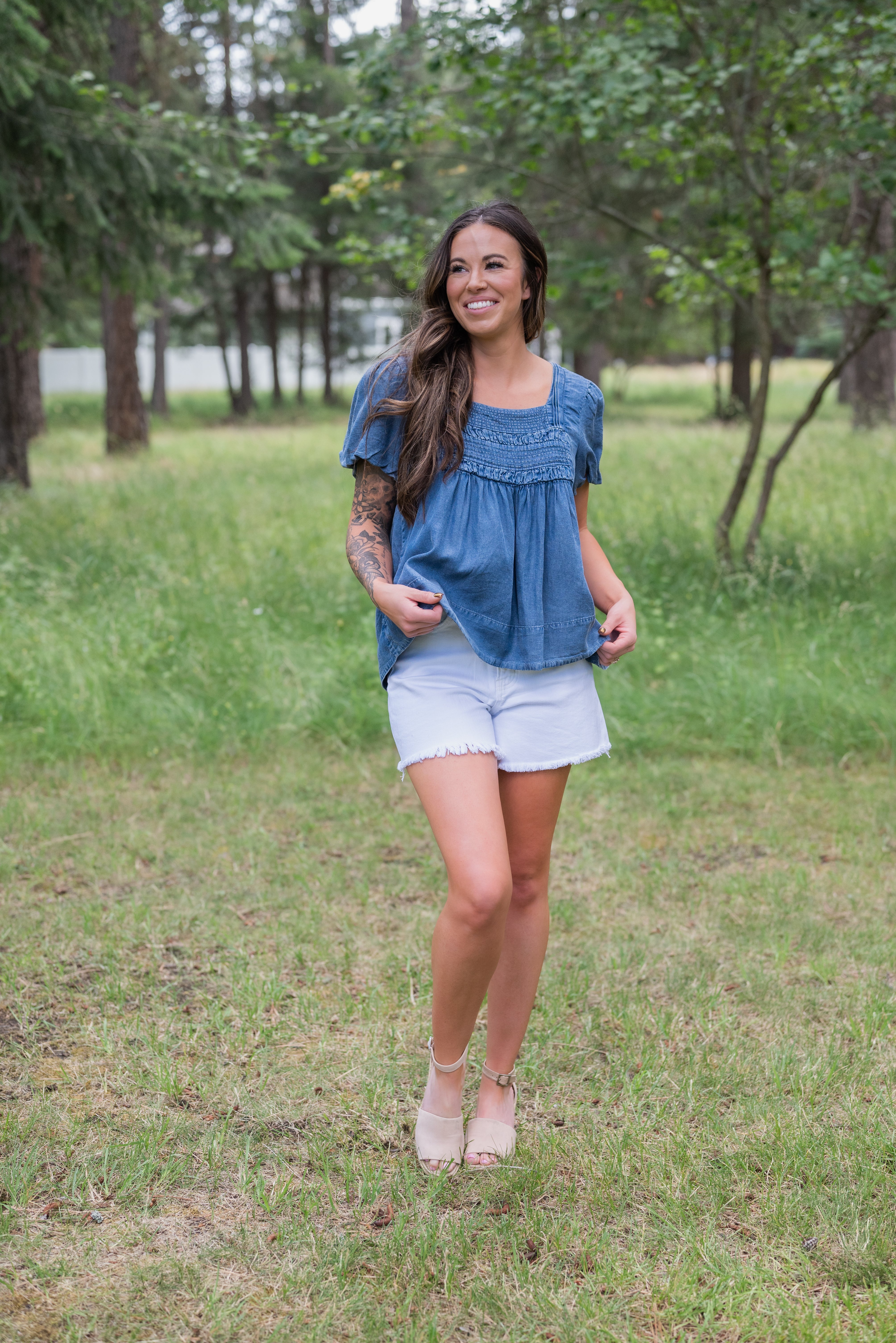 CHELSEA CHAMBRAY TOP