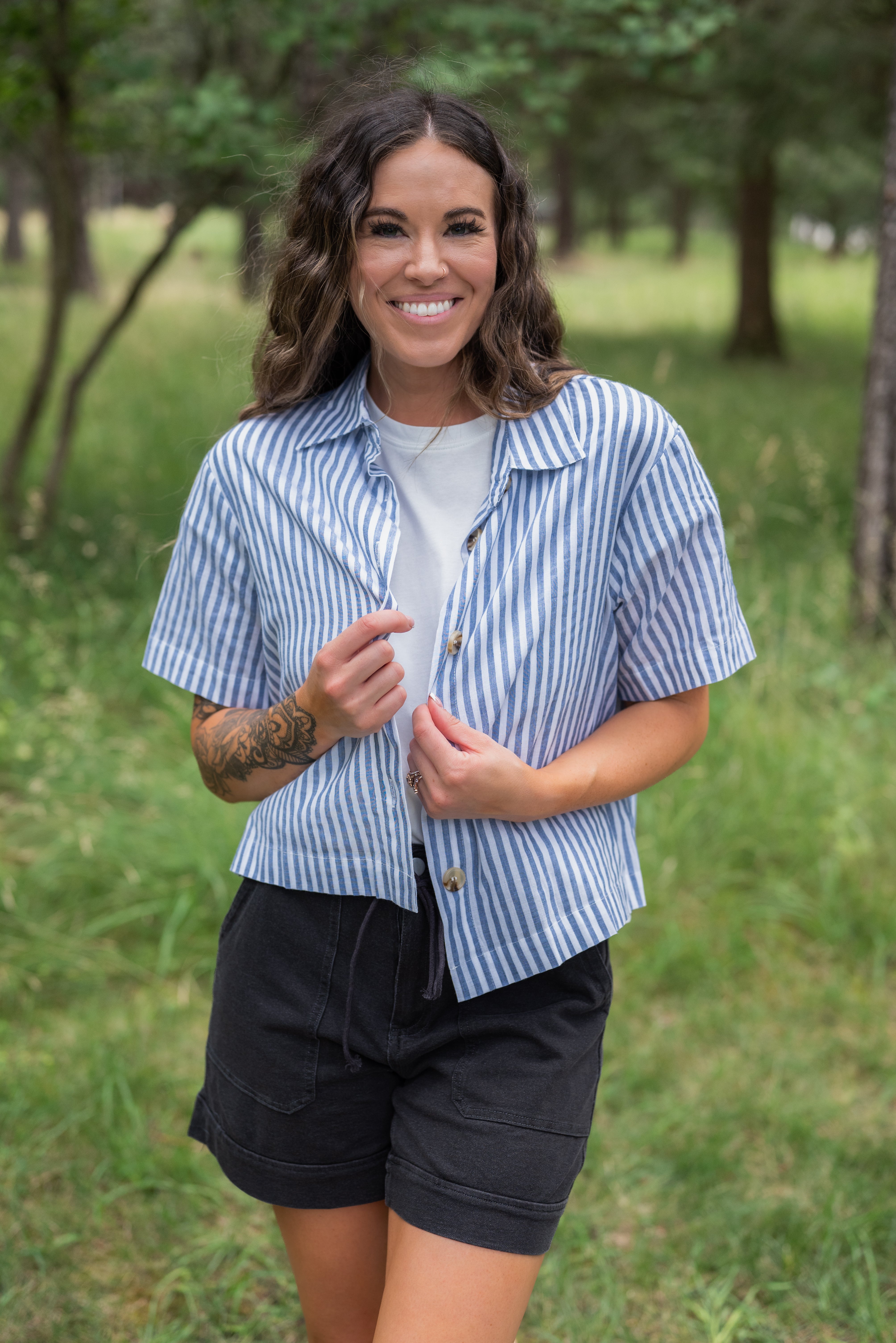GEMMA PINSTRIPE TOP