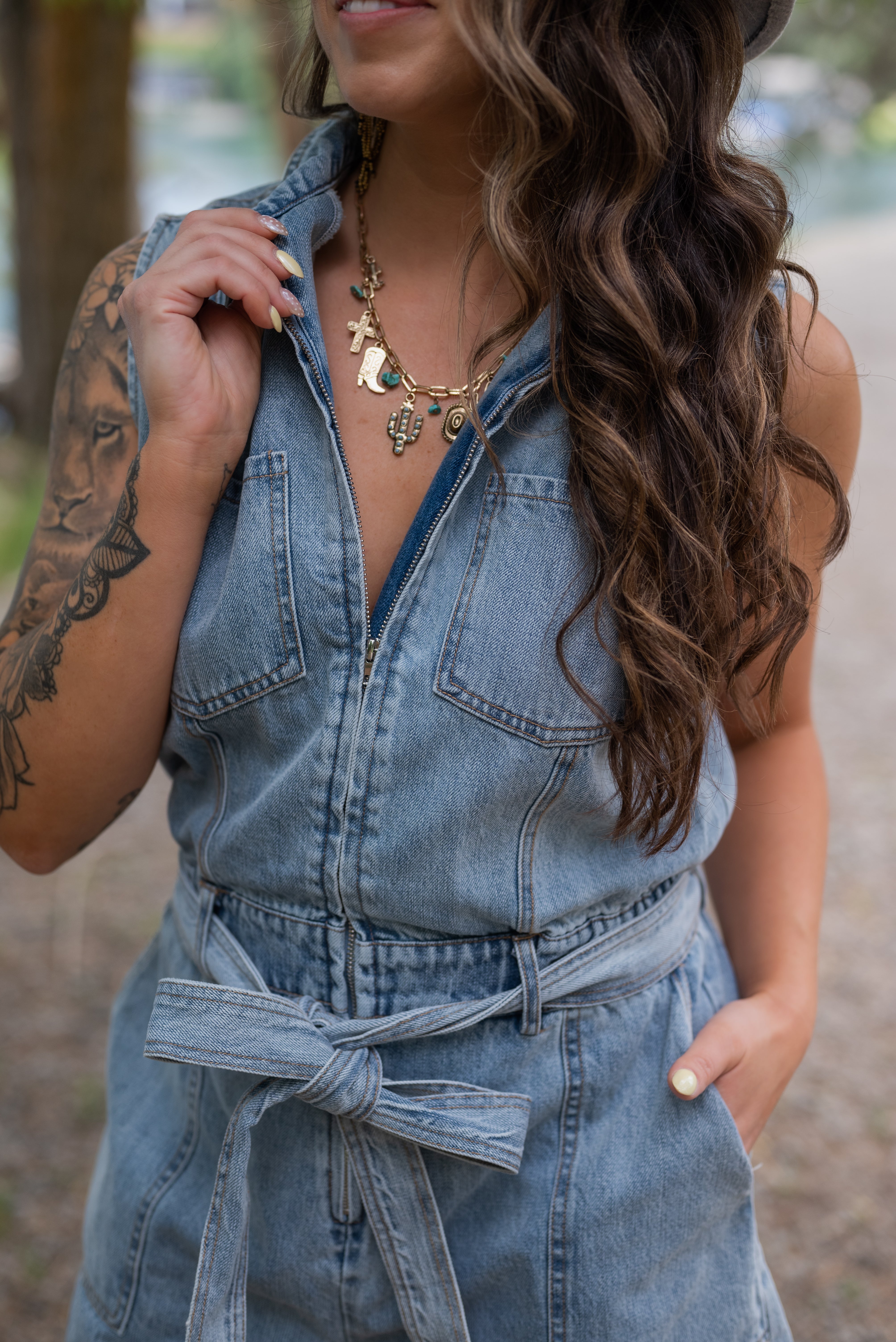 GWEN DENIM ROMPER