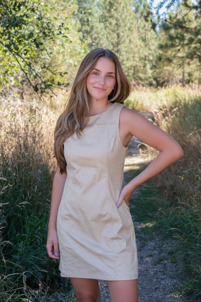 THE GROOVE FAUX SUEDE MOD MINI DRESS