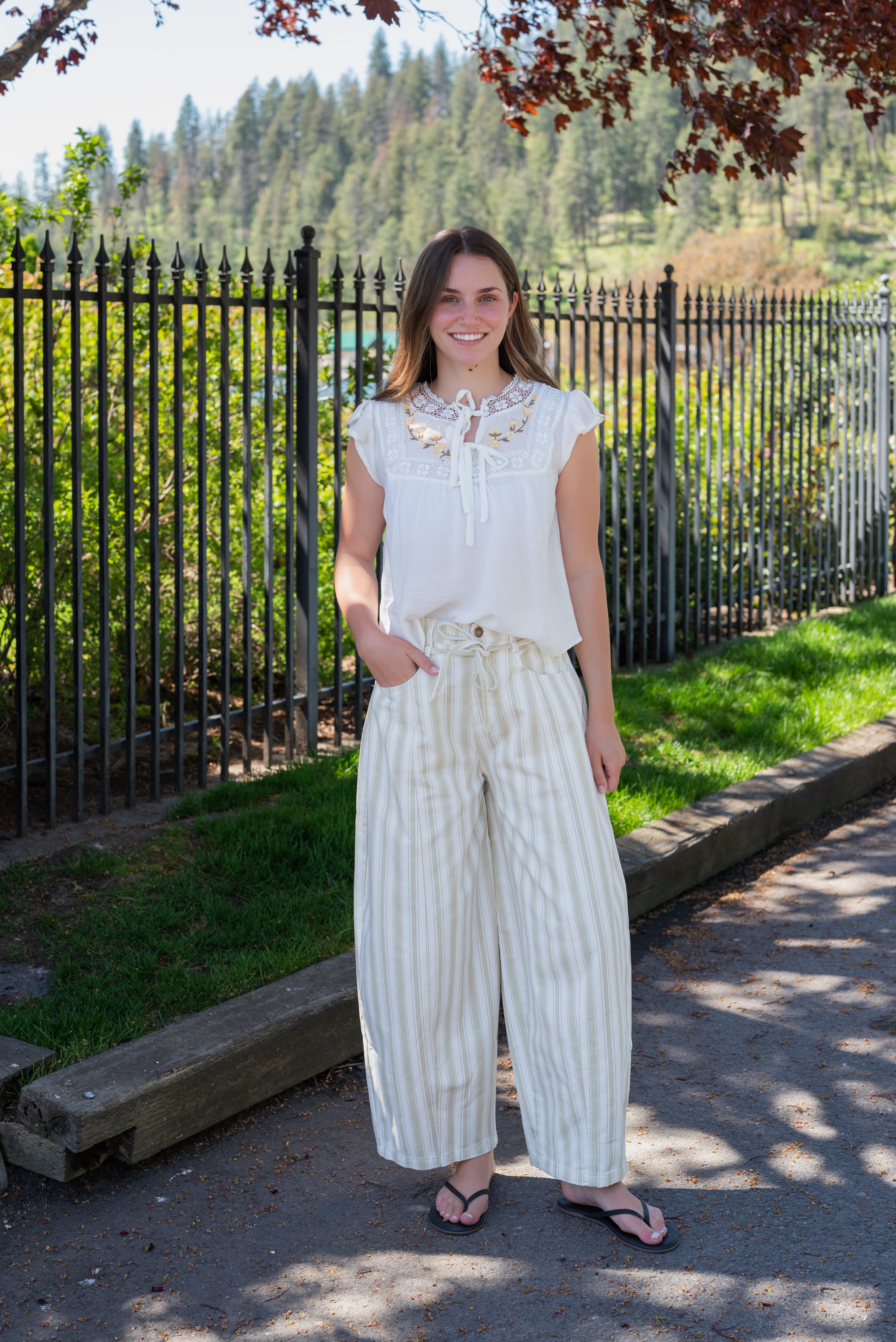 RHODES STRIPE BARREL PANT