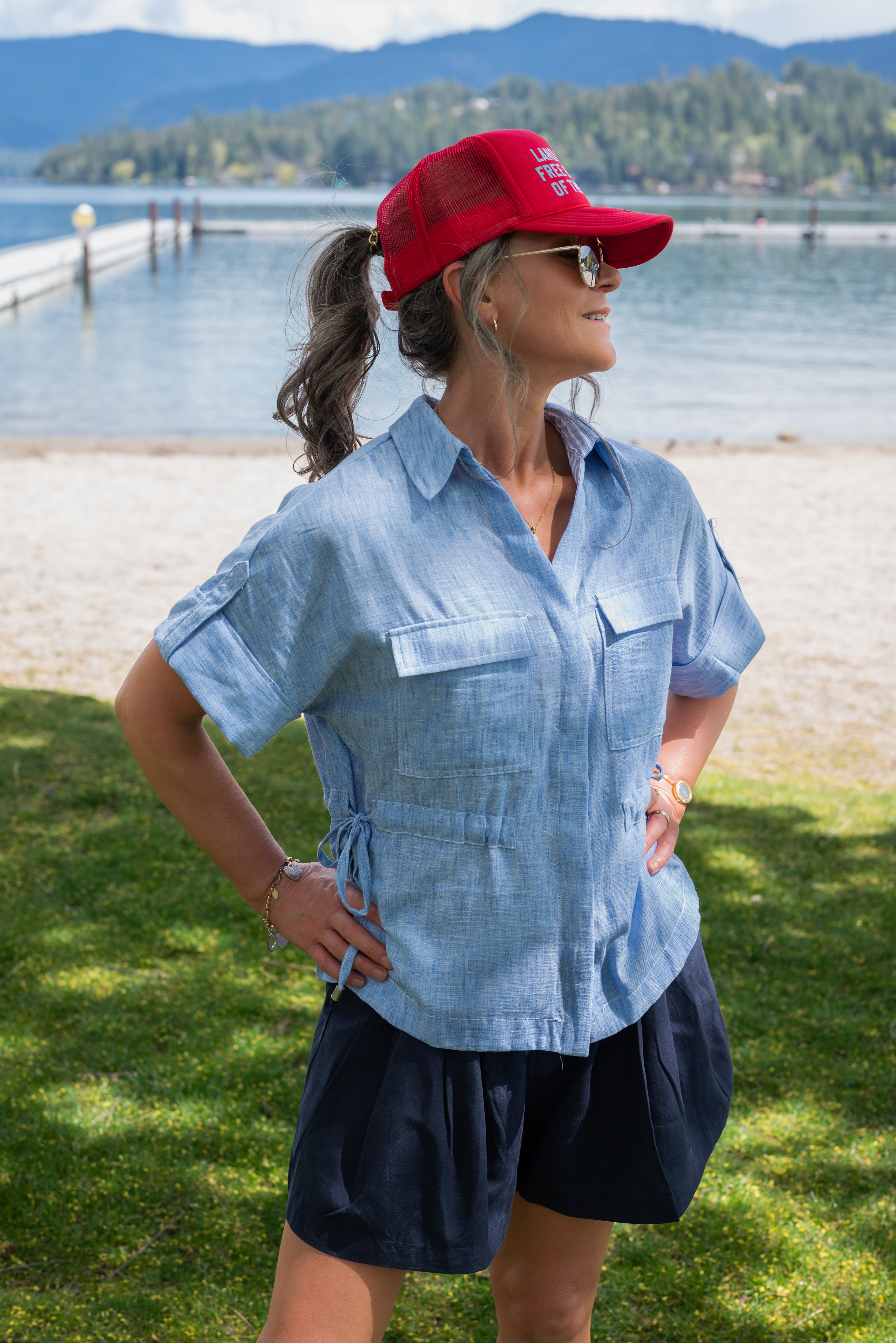 ALICE CHAMBRAY TOP